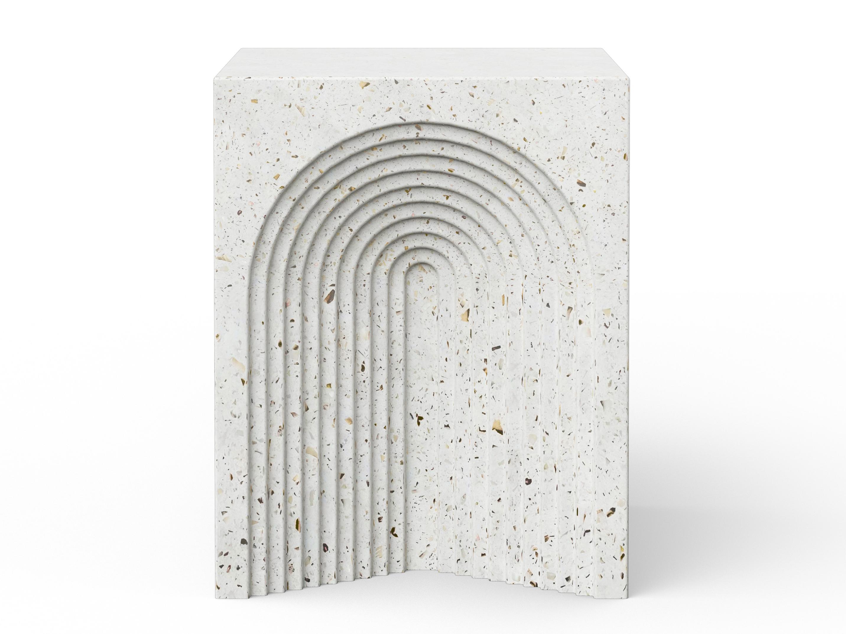 Urbia Outdoor Mixx Ivory Terrazzo Concrete Bar Stool