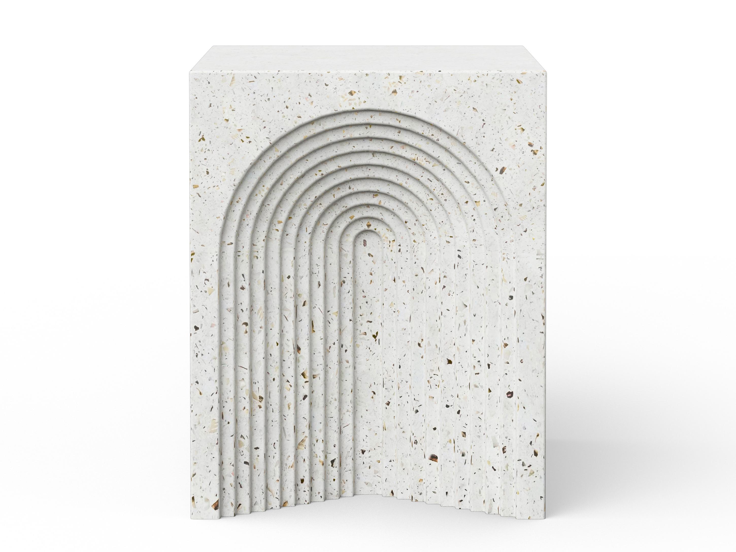 Urbia Outdoor Mixx Ivory Terrazzo Concrete Bar Stool