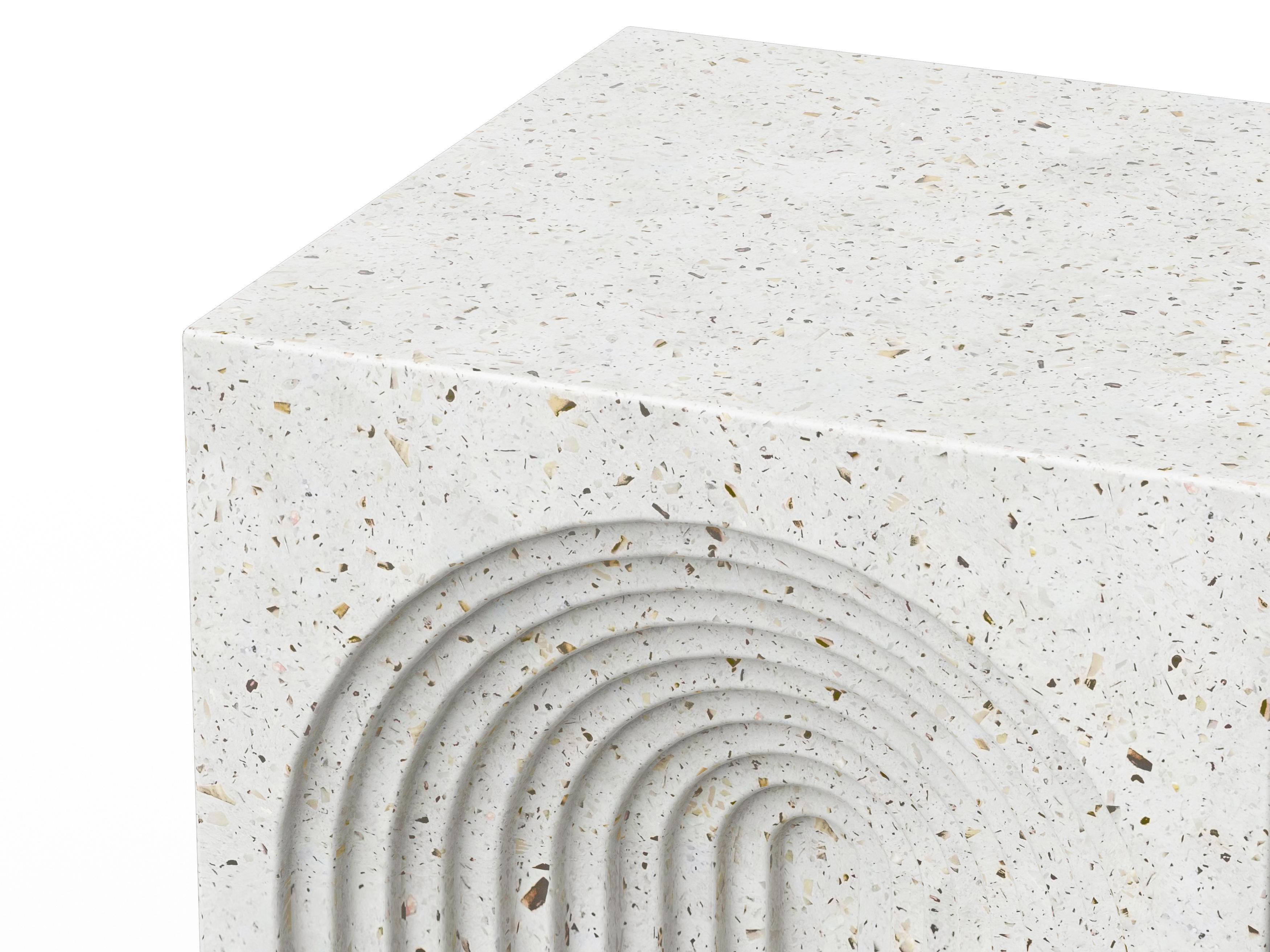 Urbia Outdoor Mixx Ivory Terrazzo Concrete Bar Stool