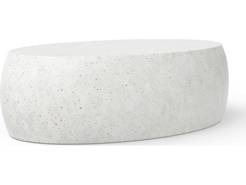 Urbia Outdoor Mixx Ivory Terrazzo Concrete Oval Coffee Table