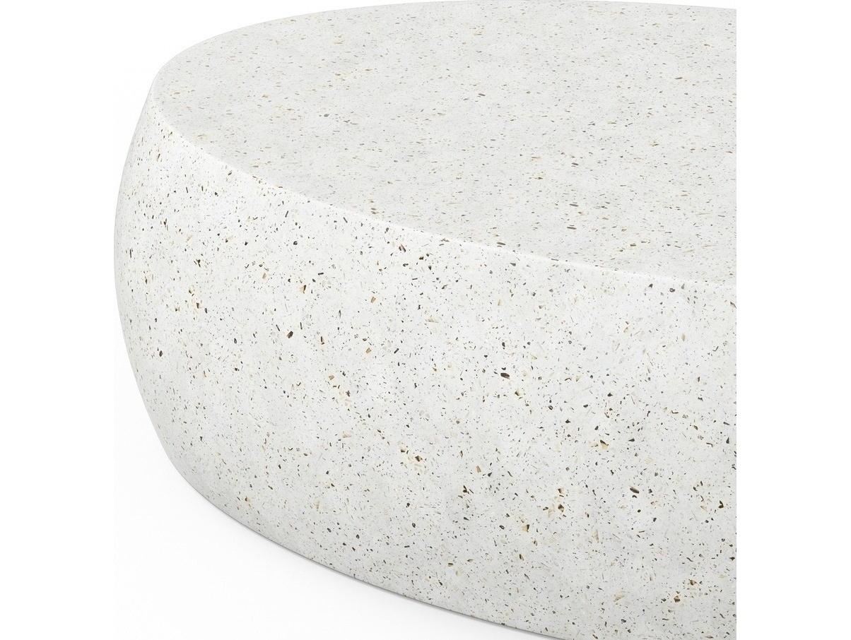 Urbia Outdoor Mixx Ivory Terrazzo Concrete Oval Coffee Table