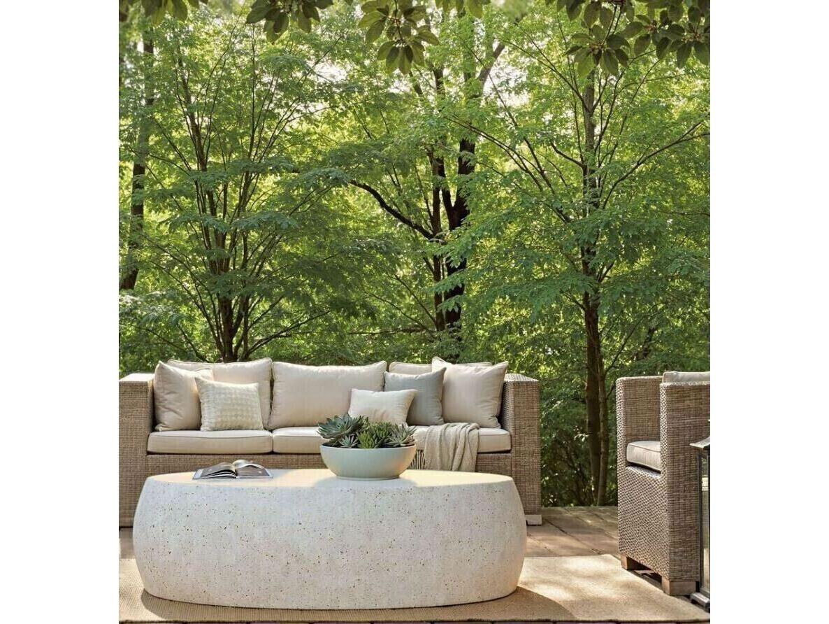 Urbia Outdoor Mixx Ivory Terrazzo Concrete Oval Coffee Table