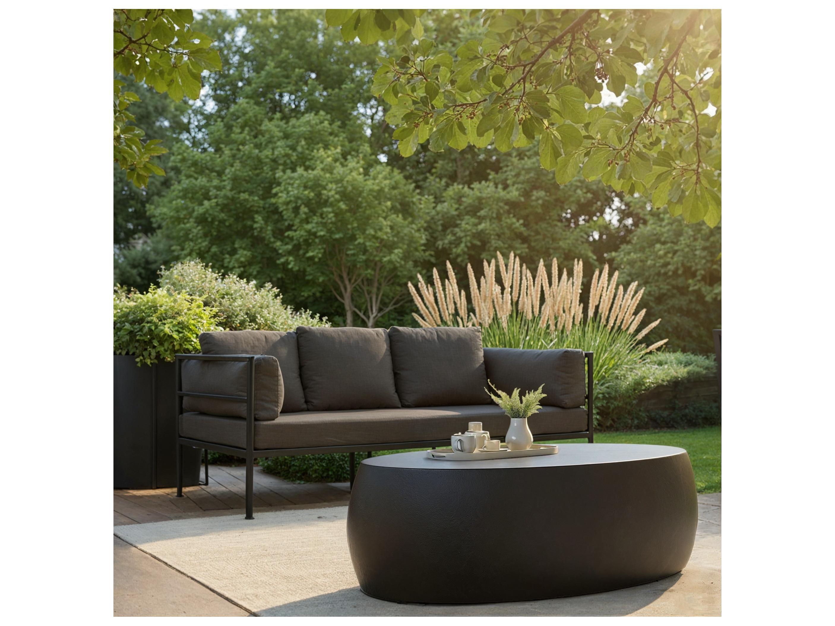 Urbia Outdoor Mixx Lava Concrete Oval Coffee Table