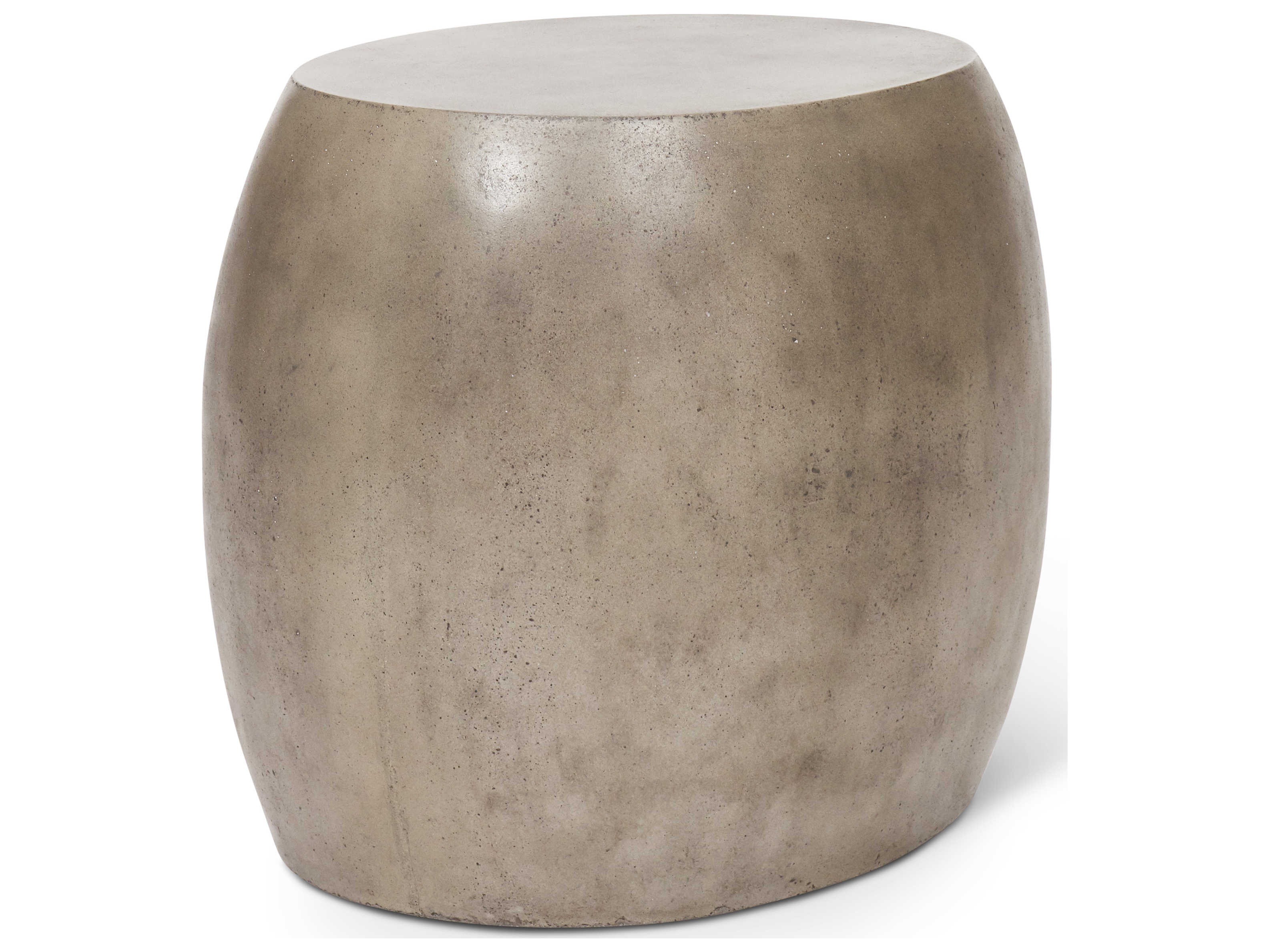 Urbia Outdoor Pebble Dark Grey Concrete Oval End Table