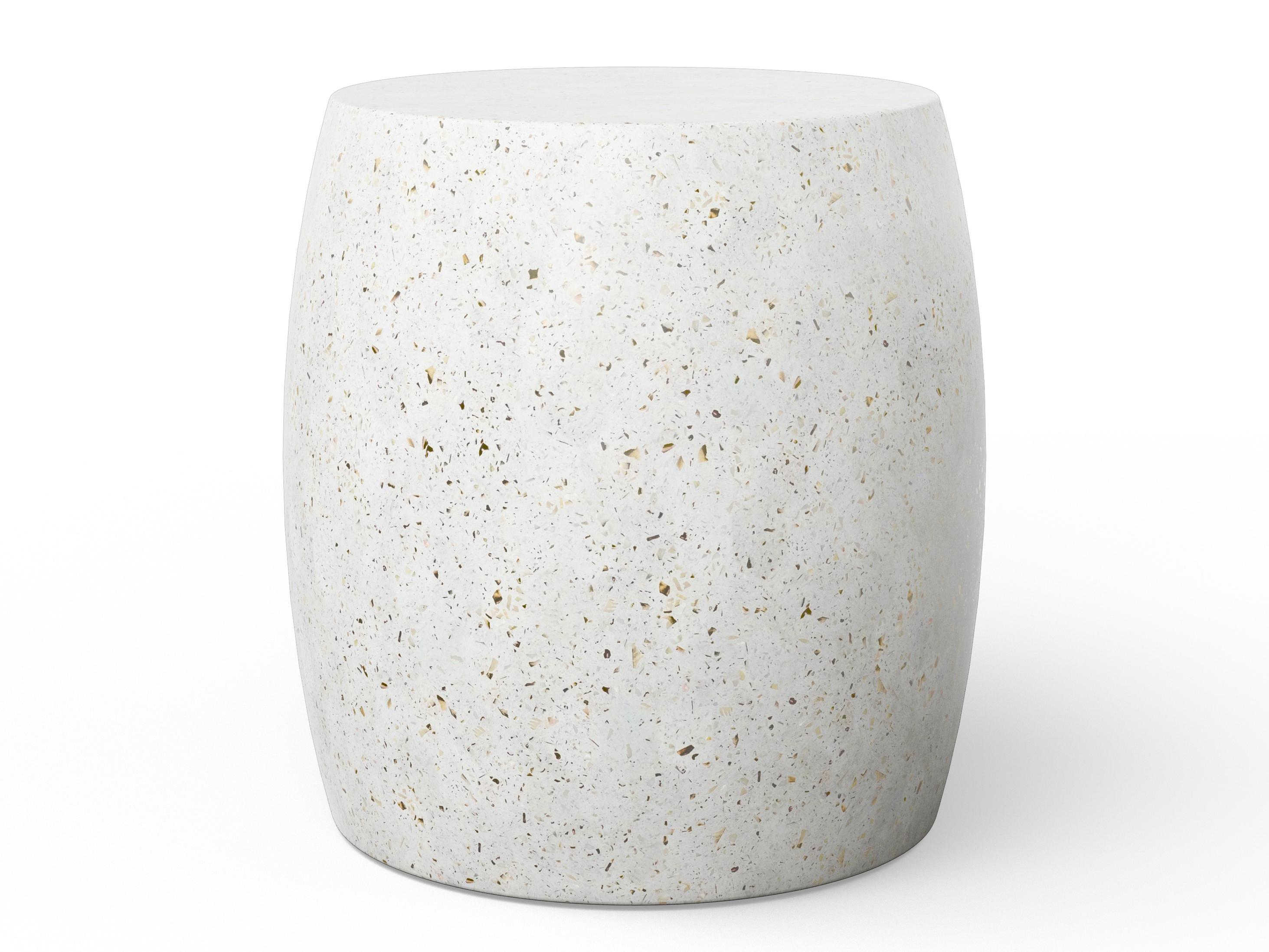 Urbia Outdoor Mixx Ivory Terrazzo Concrete Round End Table