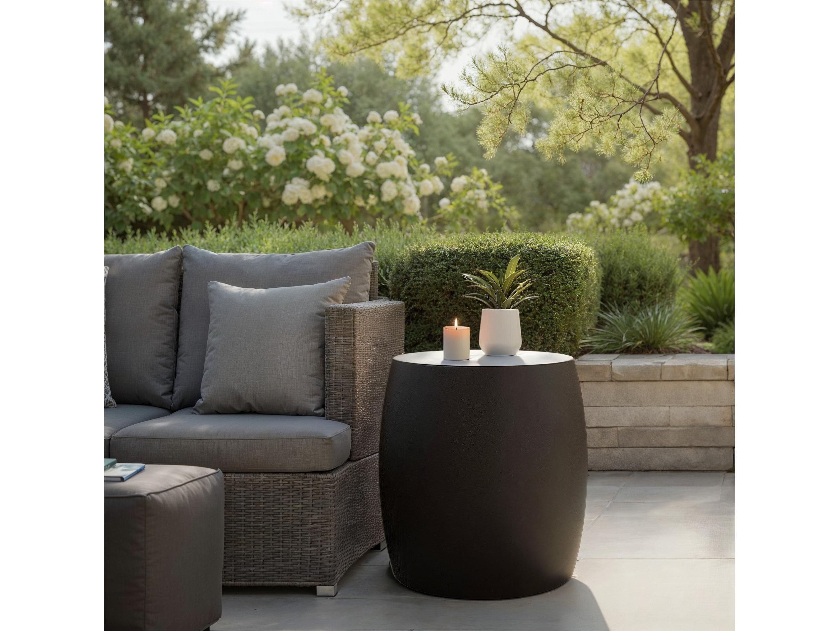 Urbia Outdoor Mixx Lava Concrete Round End Table