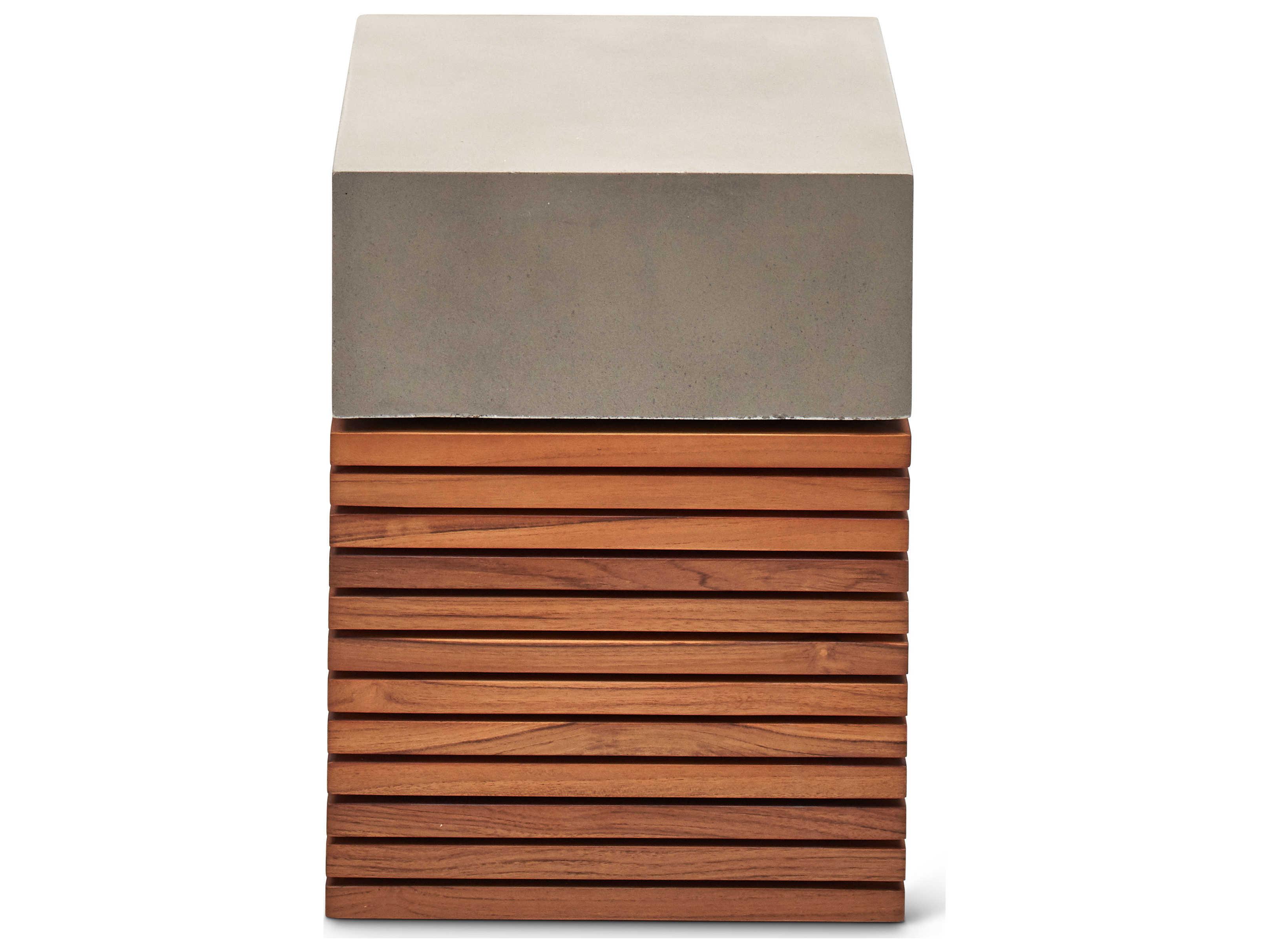 Urbia Outdoor Stecca Dark Grey Teak Concrete Dining Chair