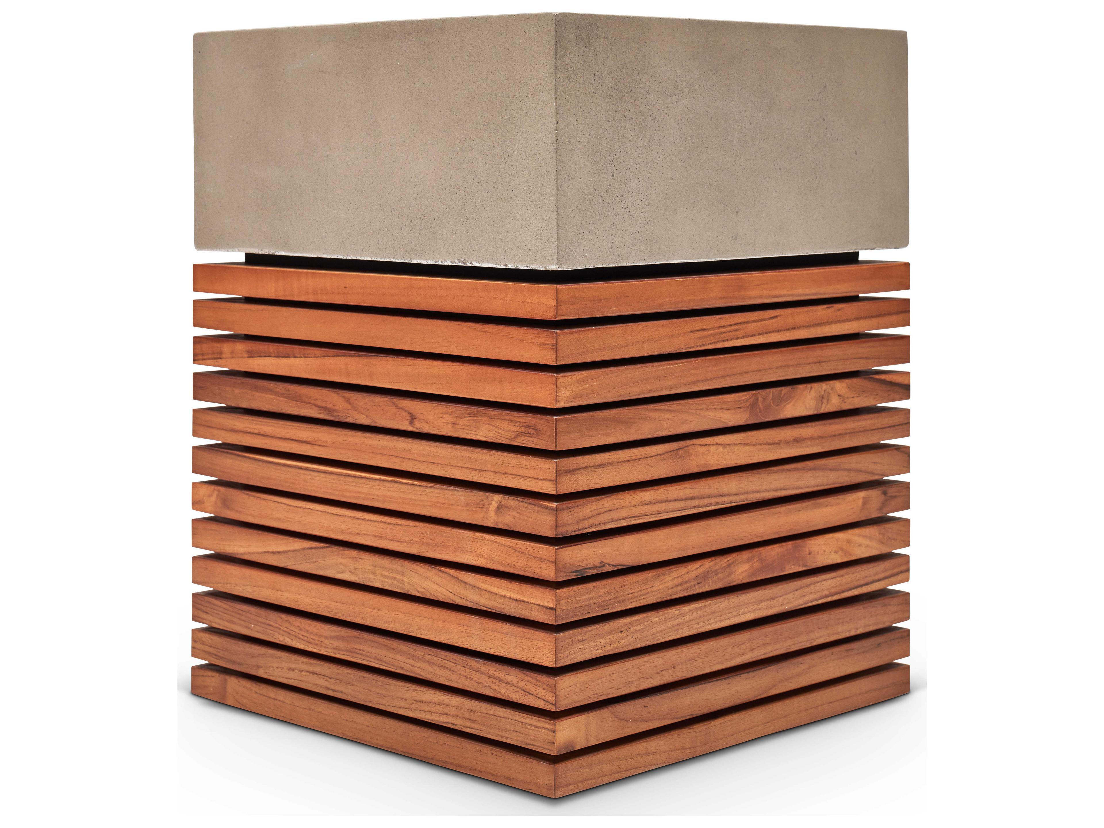 Urbia Outdoor Stecca Dark Grey Teak Concrete Dining Chair