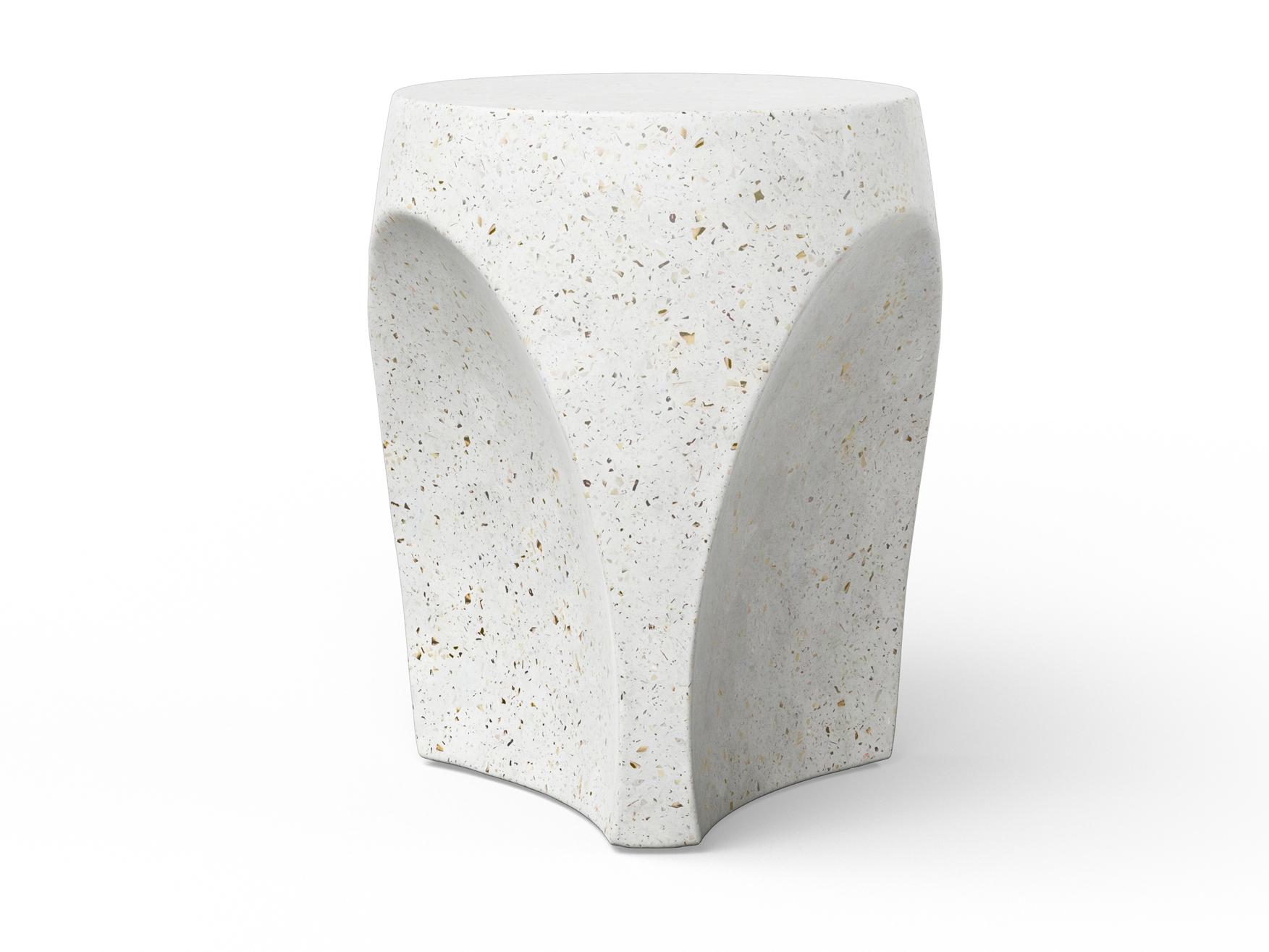 Urbia Outdoor Mixx Ivory Terrazzo Concrete Bar Stool