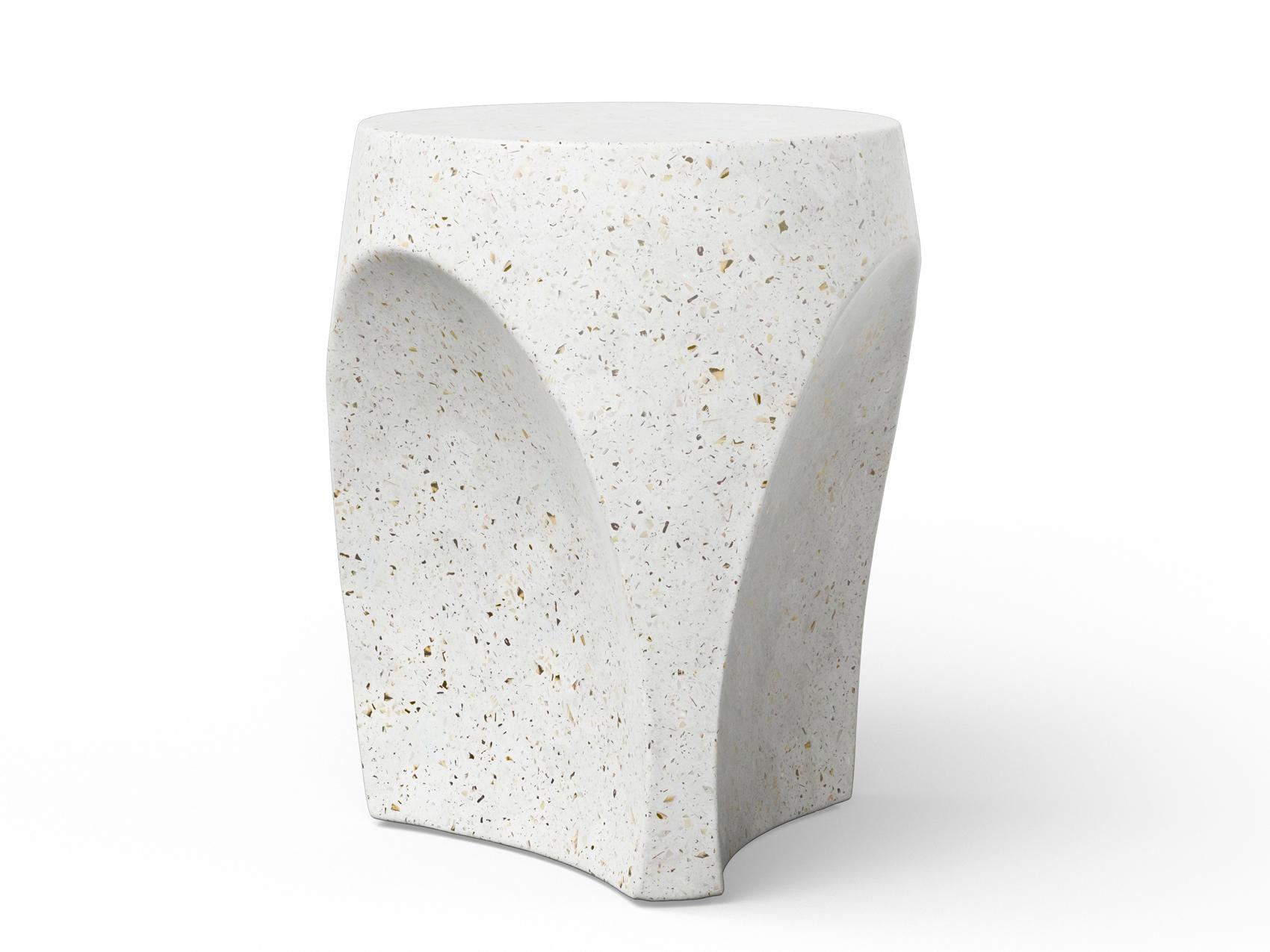 Urbia Outdoor Mixx Ivory Terrazzo Concrete Bar Stool