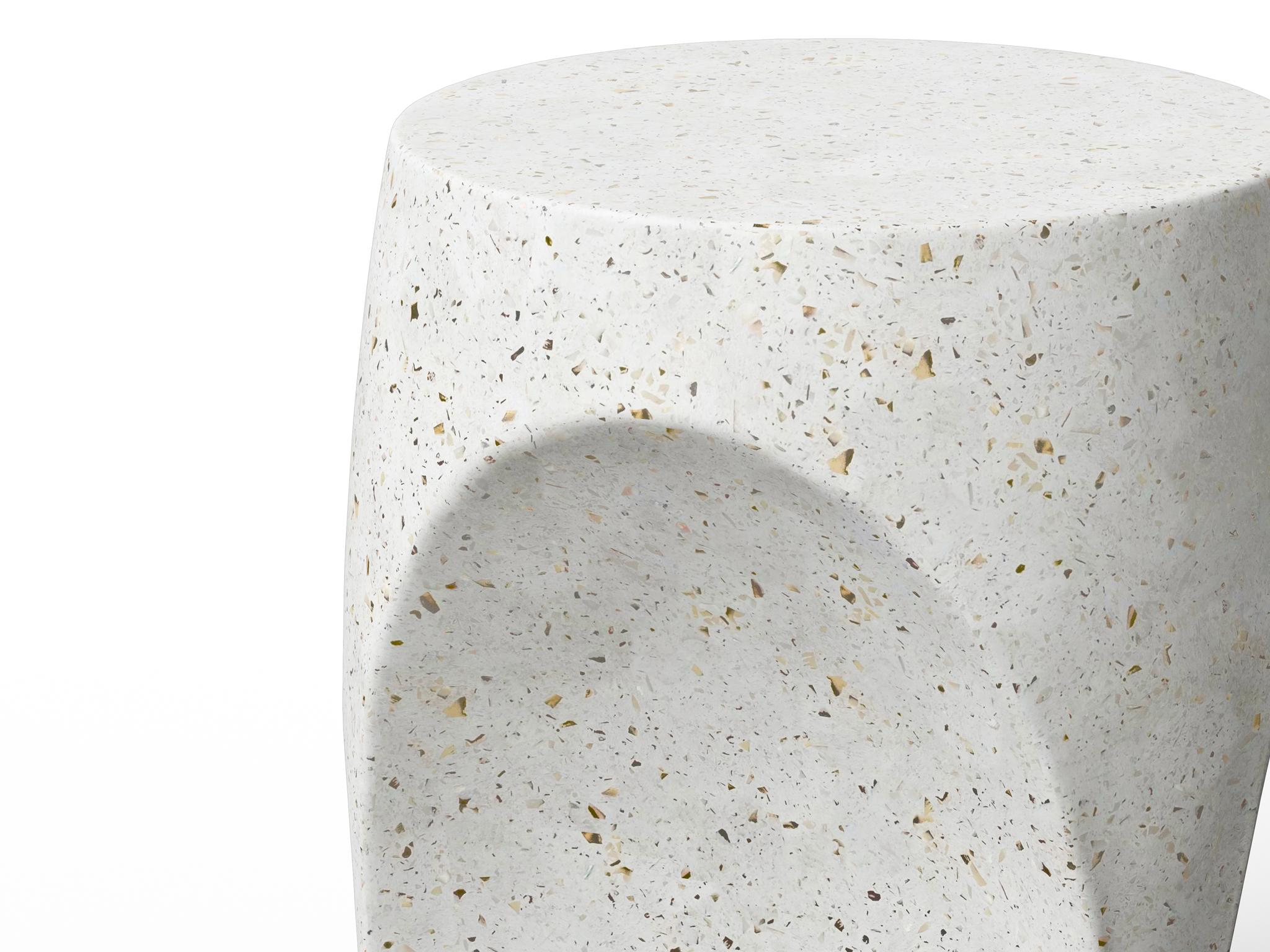 Urbia Outdoor Mixx Ivory Terrazzo Concrete Bar Stool