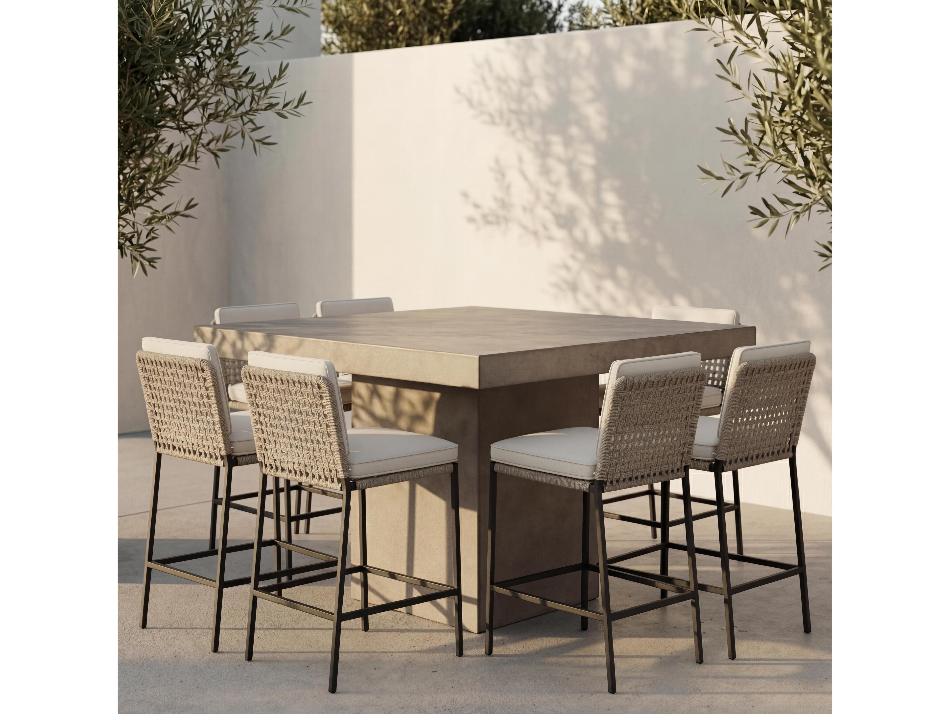Urbia Outdoor Mixx Una Dark Grey Concrete Square Bar Table