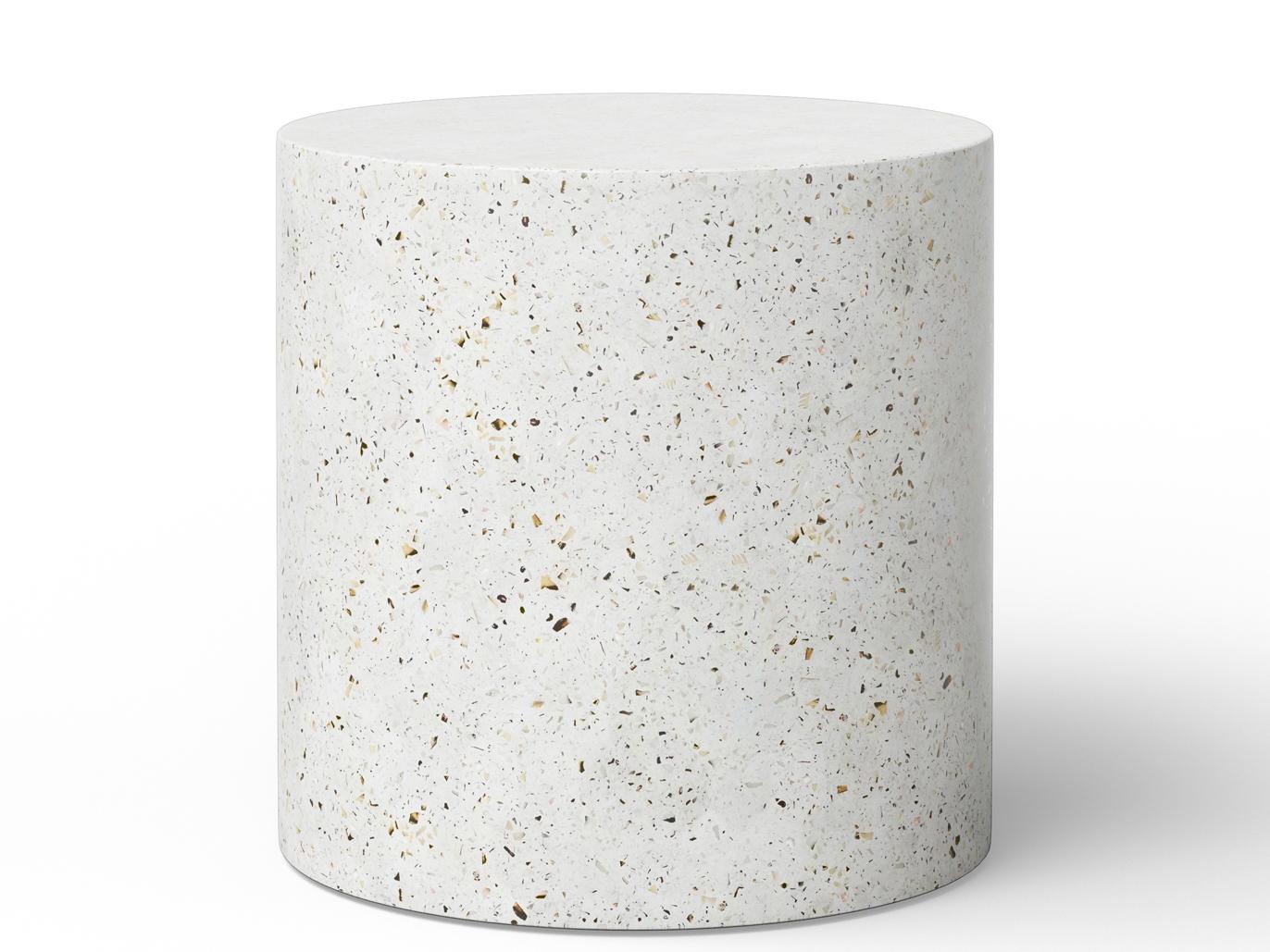 Urbia Outdoor Mixx Ivory Terrazzo Concrete Round End Table