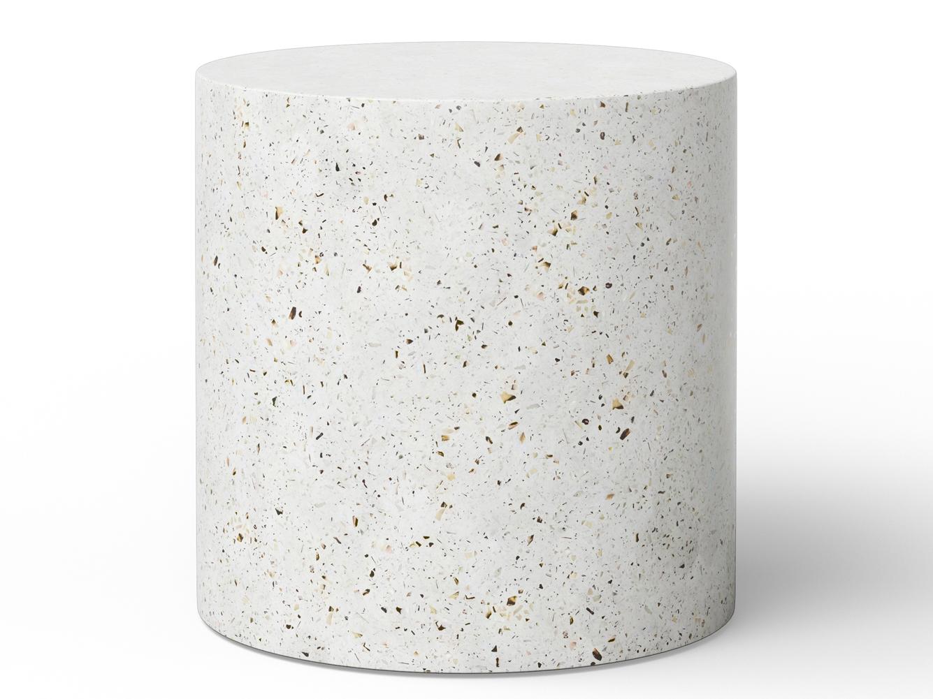 Urbia Outdoor Mixx Ivory Terrazzo Concrete Round End Table
