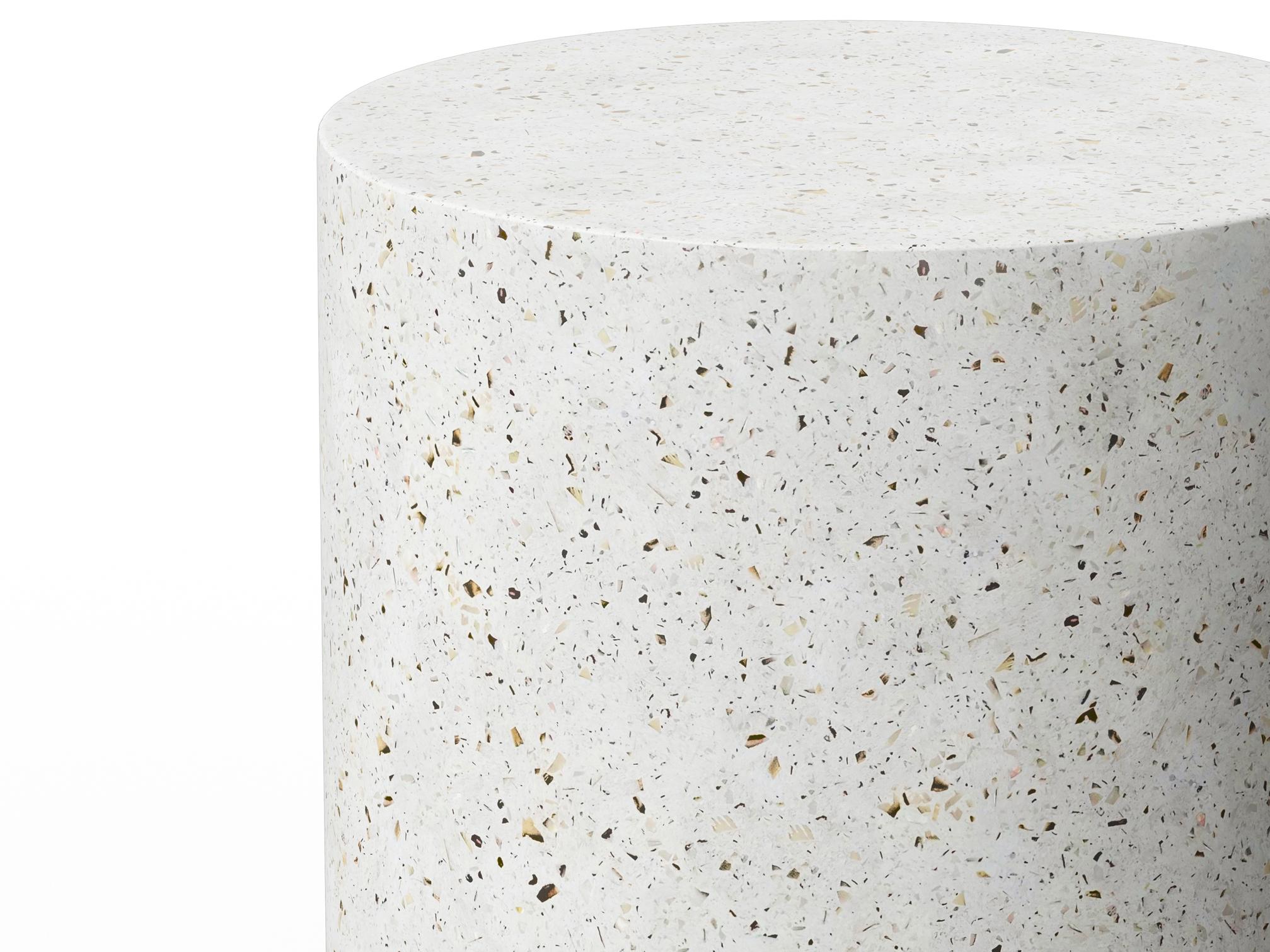 Urbia Outdoor Mixx Ivory Terrazzo Concrete Round End Table