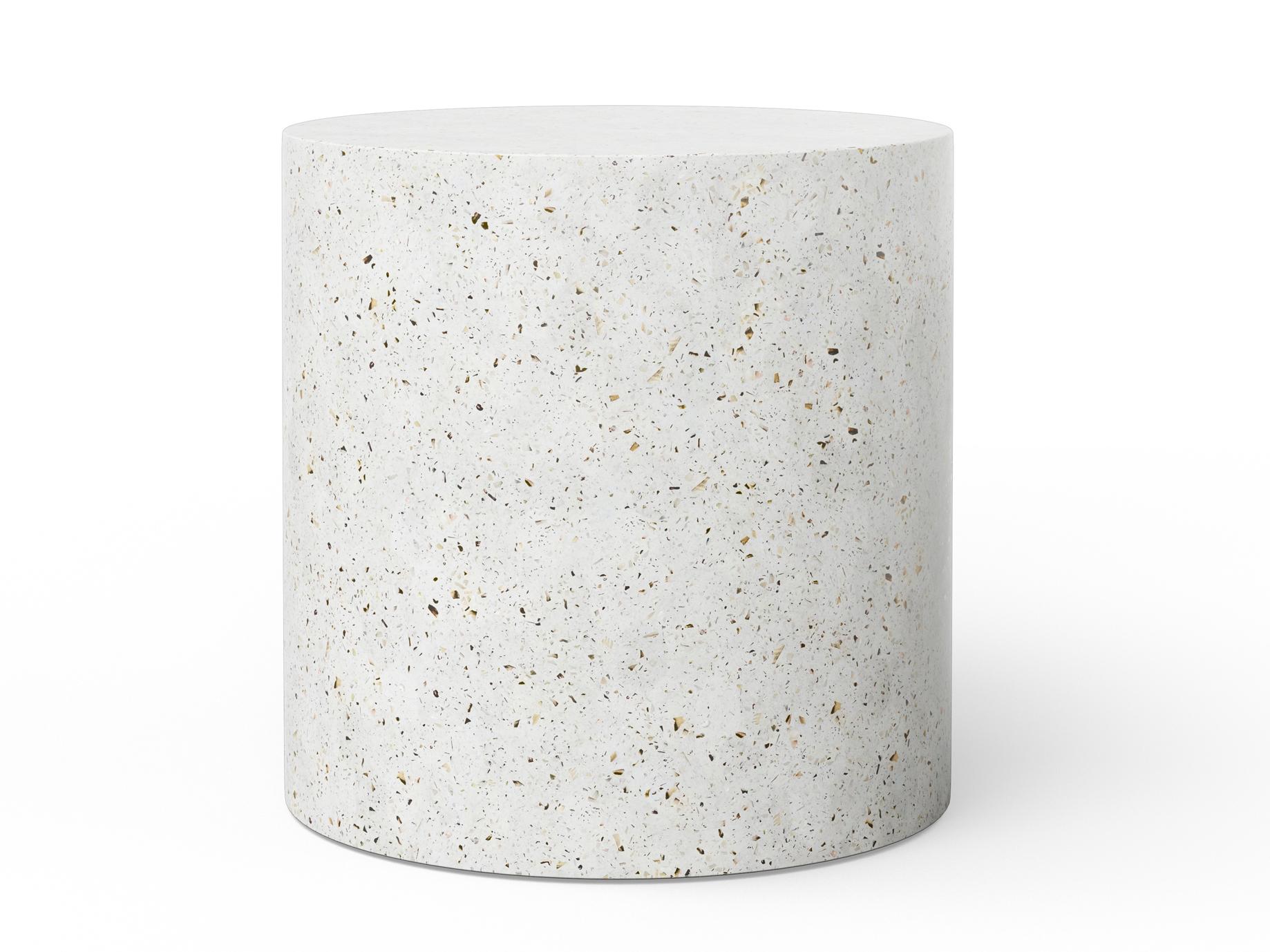 Urbia Outdoor Mixx Ivory Terrazzo Concrete Round End Table