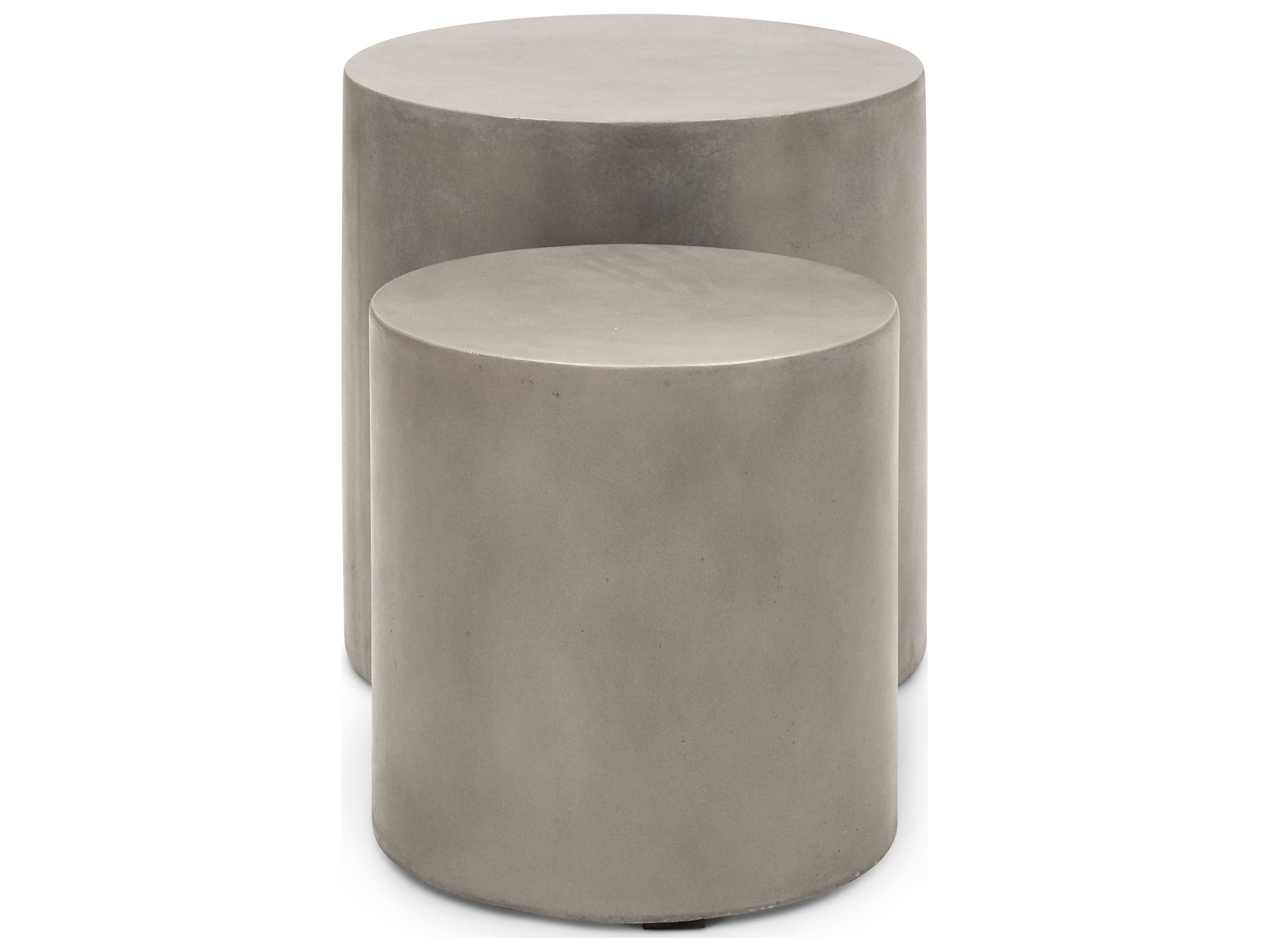 Urbia Outdoor Una Dark Grey Concrete Round End Table Set of 2