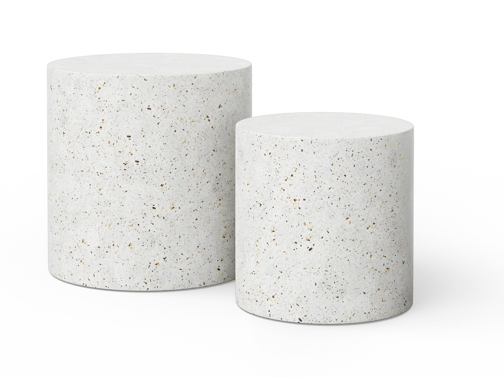 Urbia Outdoor Mixx Ivory Terrazzo Concrete Round End Table