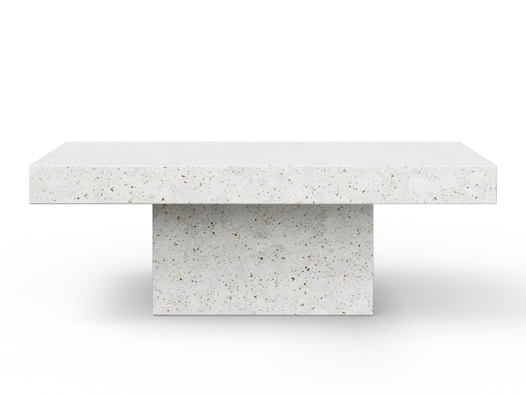 Urbia Outdoor Mixx Ivory Terrazzo Concrete Rectangular Coffee Table