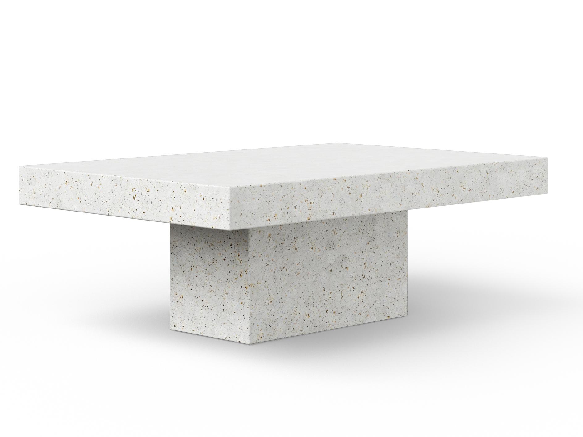 Urbia Outdoor Mixx Ivory Terrazzo Concrete Rectangular Coffee Table