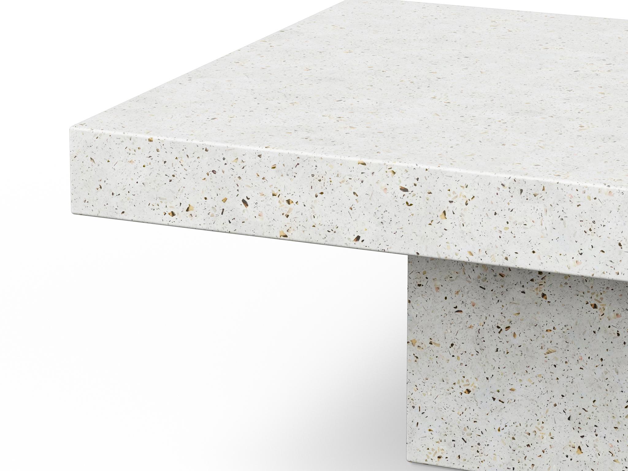 Urbia Outdoor Mixx Ivory Terrazzo Concrete Rectangular Coffee Table