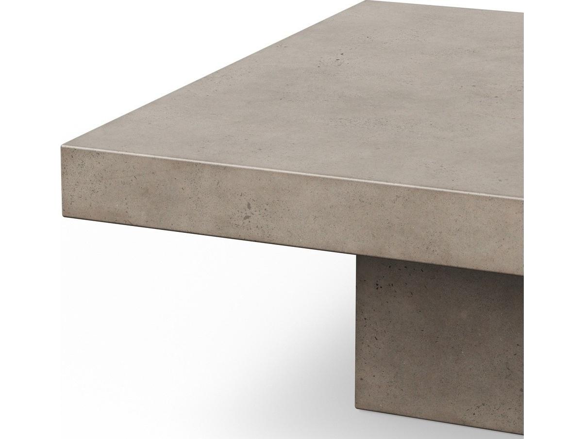Urbia Outdoor Una Dark Grey Concrete Rectangular Coffee Table