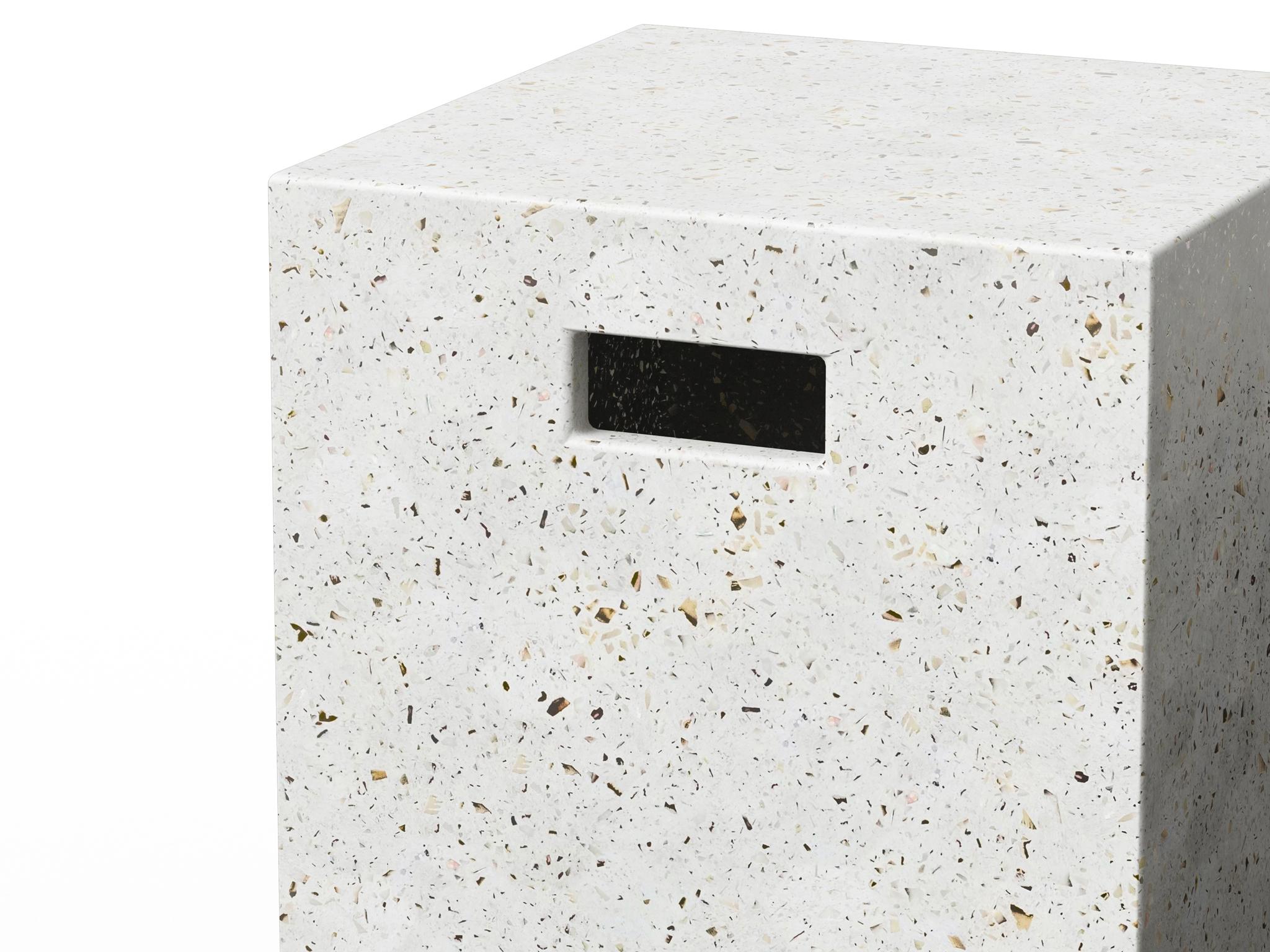 Urbia Outdoor Mixx Ivory Terrazzo Concrete Bar Stool