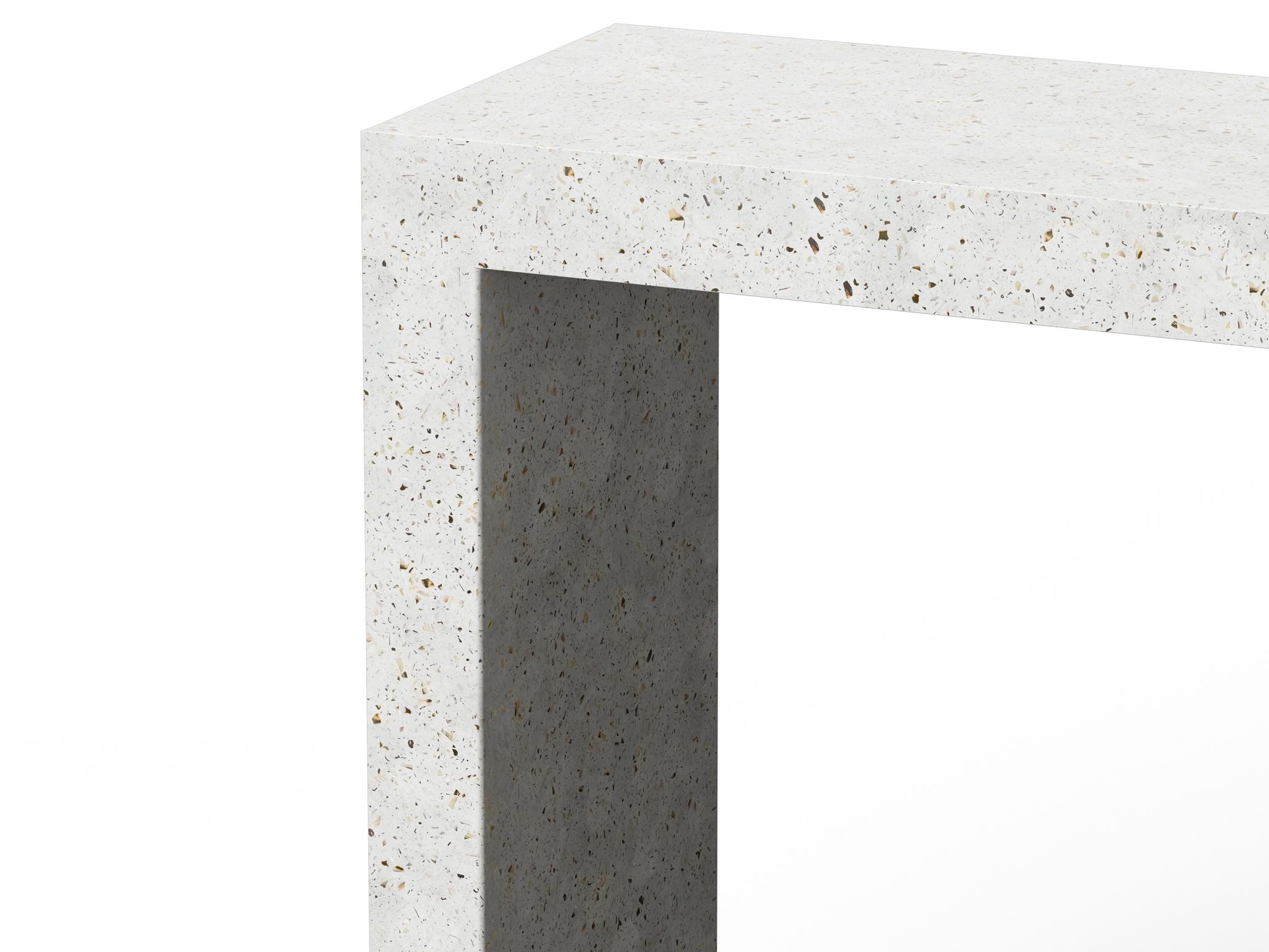 Urbia Outdoor Mixx Ivory Terrazzo Concrete Rectangular Console Table