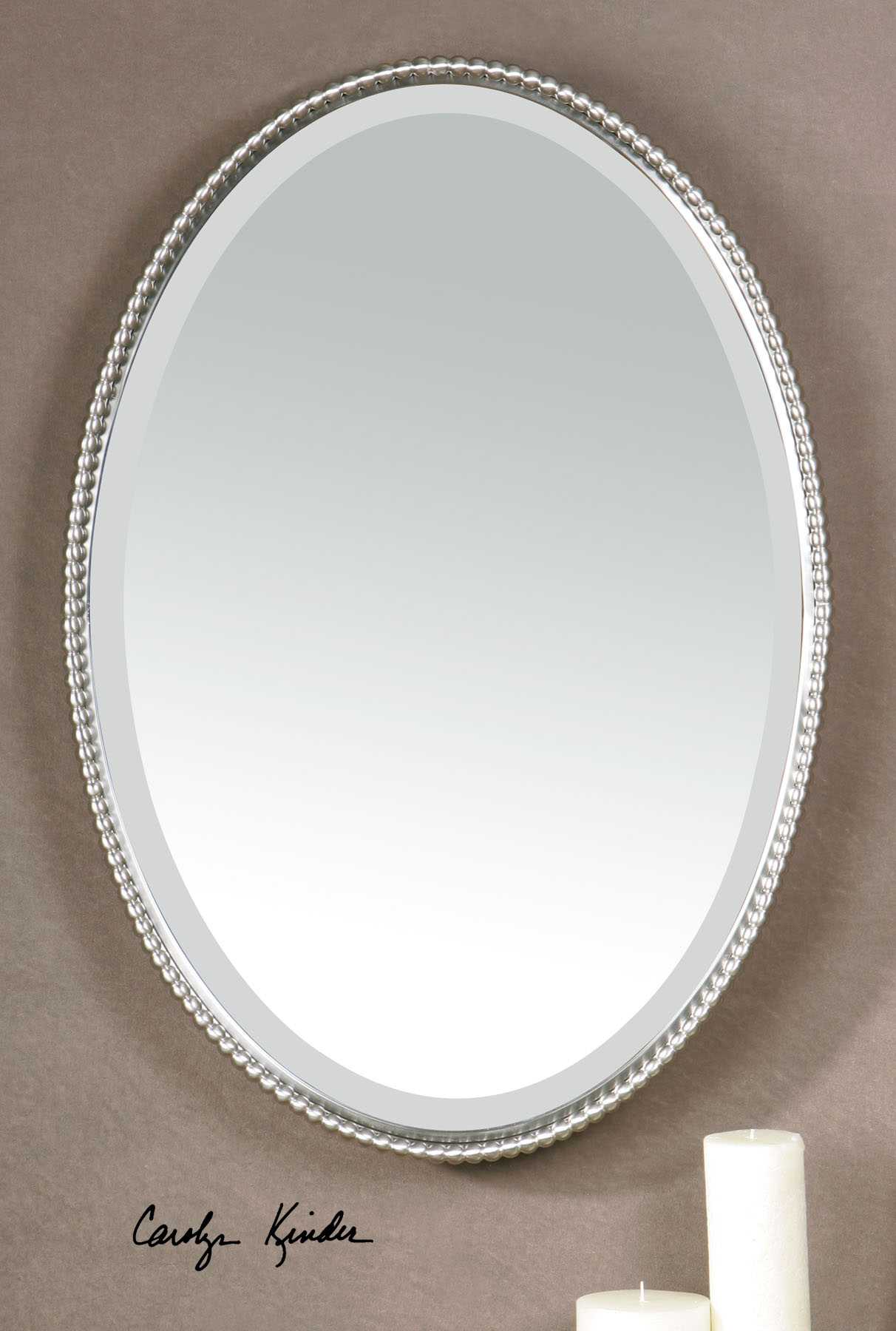 Uttermost Sherise Brushed Nickel Oval Wall Mirror