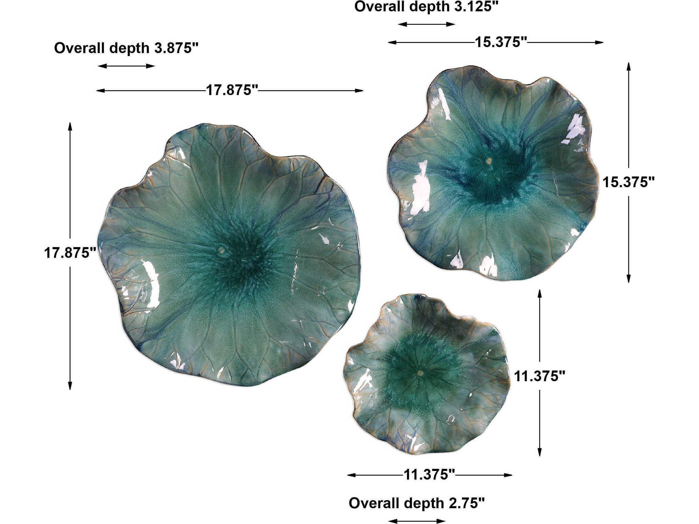 Uttermost Abella Ceramic Flowers Set of 3