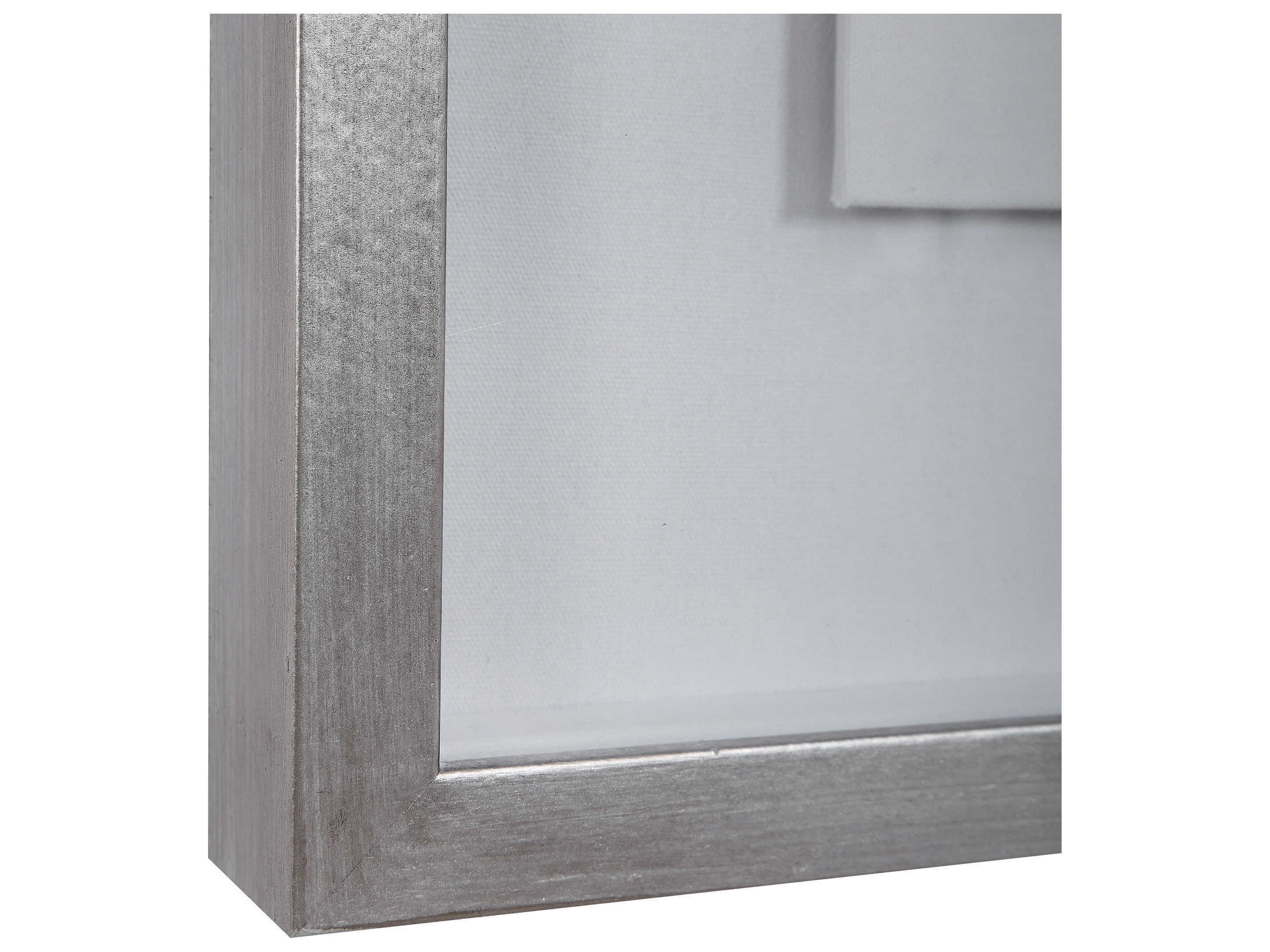 Uttermost Kalia Blue Agate Stone / Silver Leaf Shadow Boxes