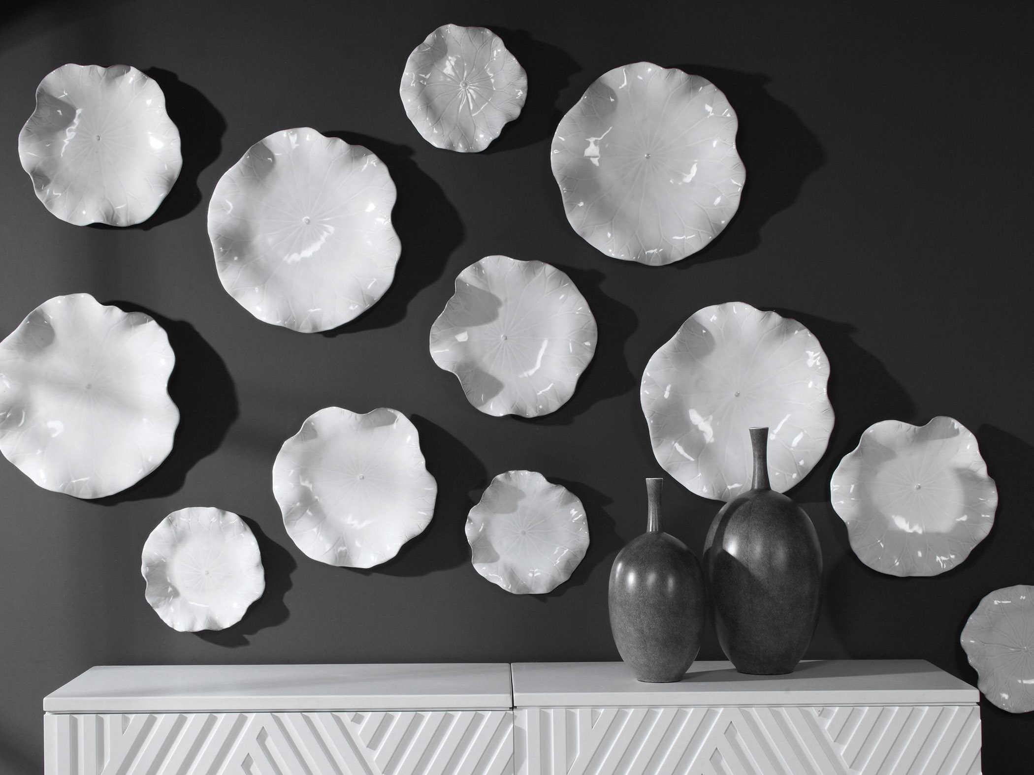 Uttermost Abella White 3D Wall Art Set of 3