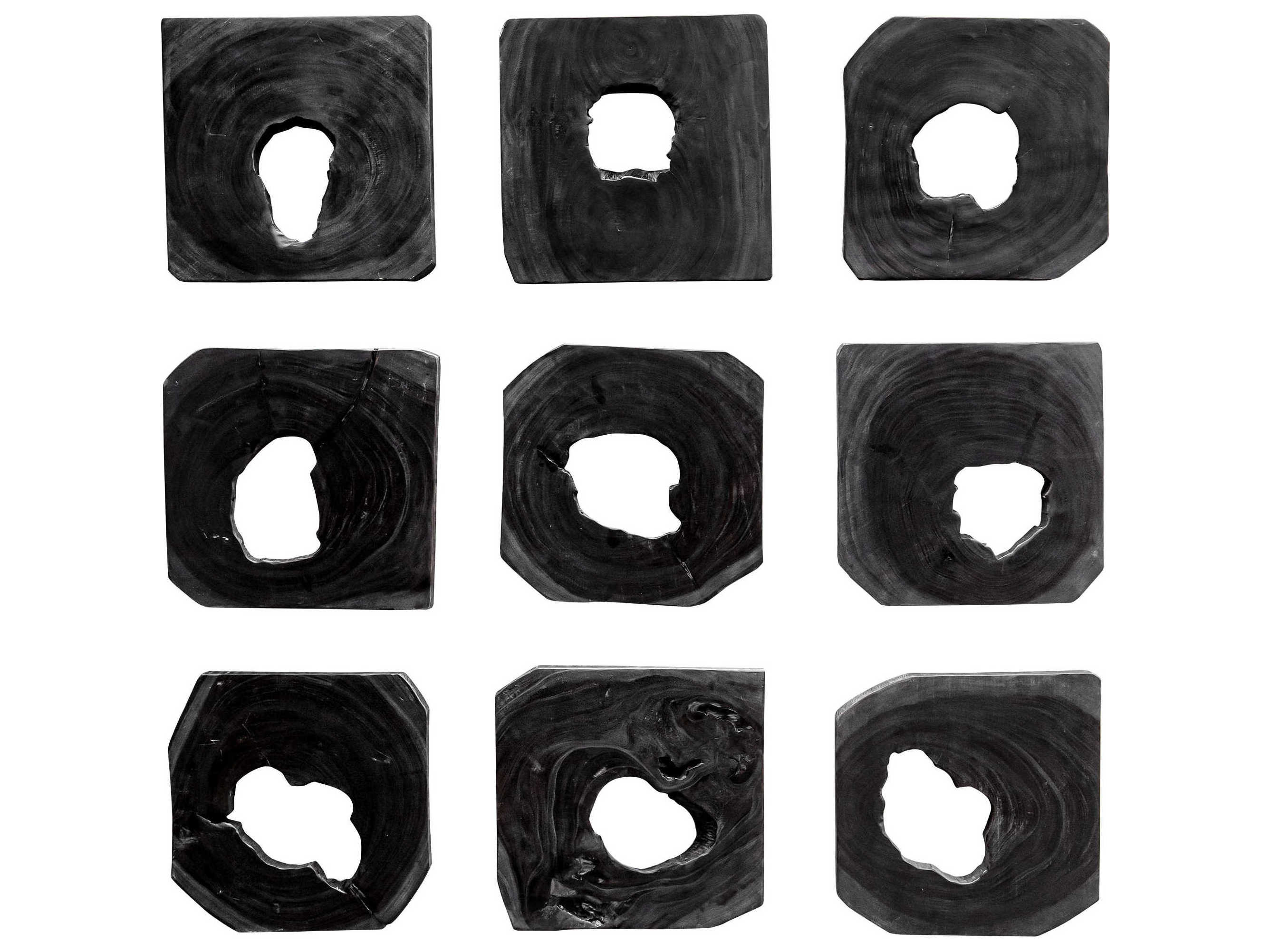 Uttermost Bahati Ebony Stain Wood Wall Art Set of 9