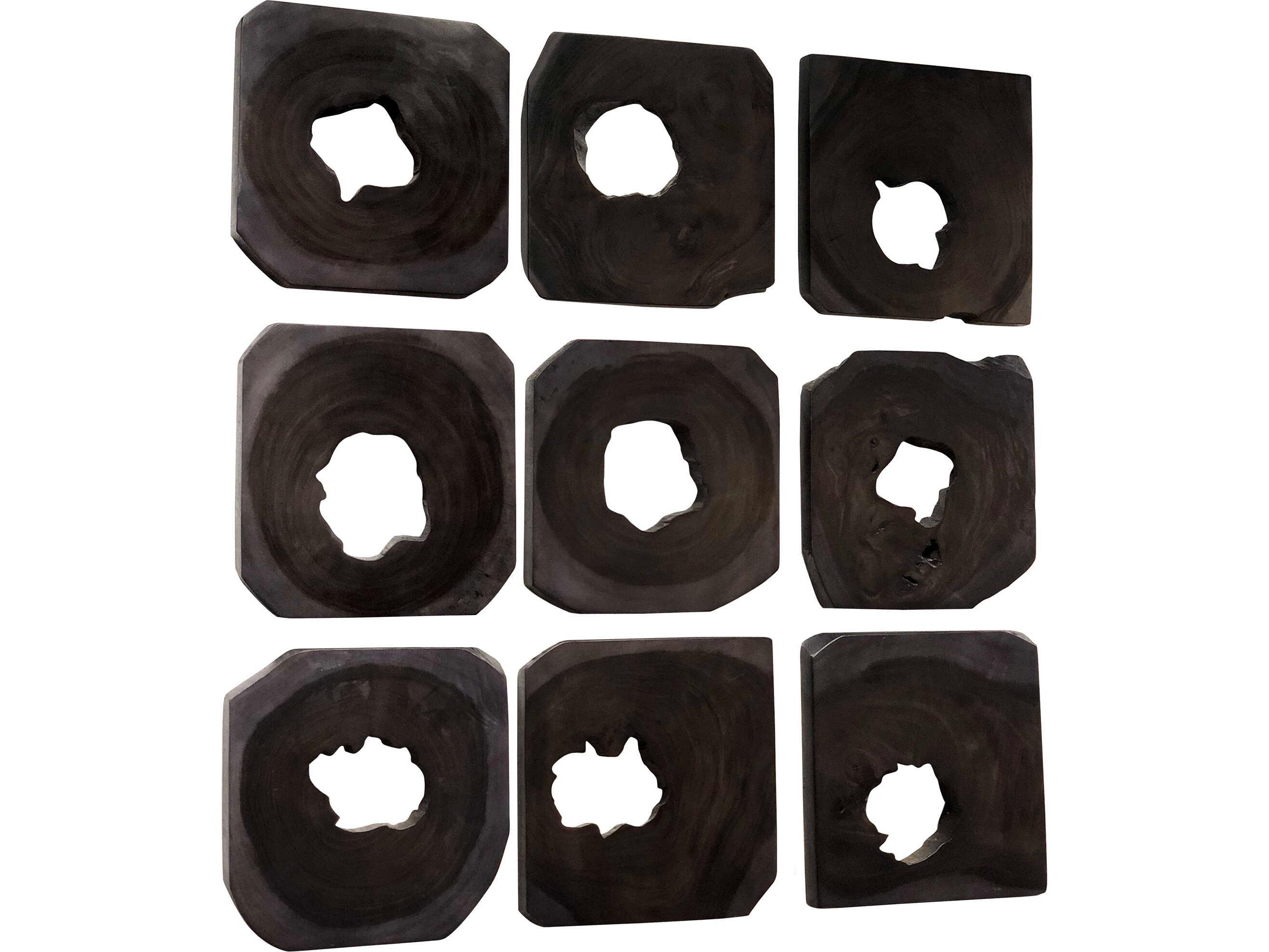 Uttermost Bahati Ebony Stain Wood Wall Art Set of 9