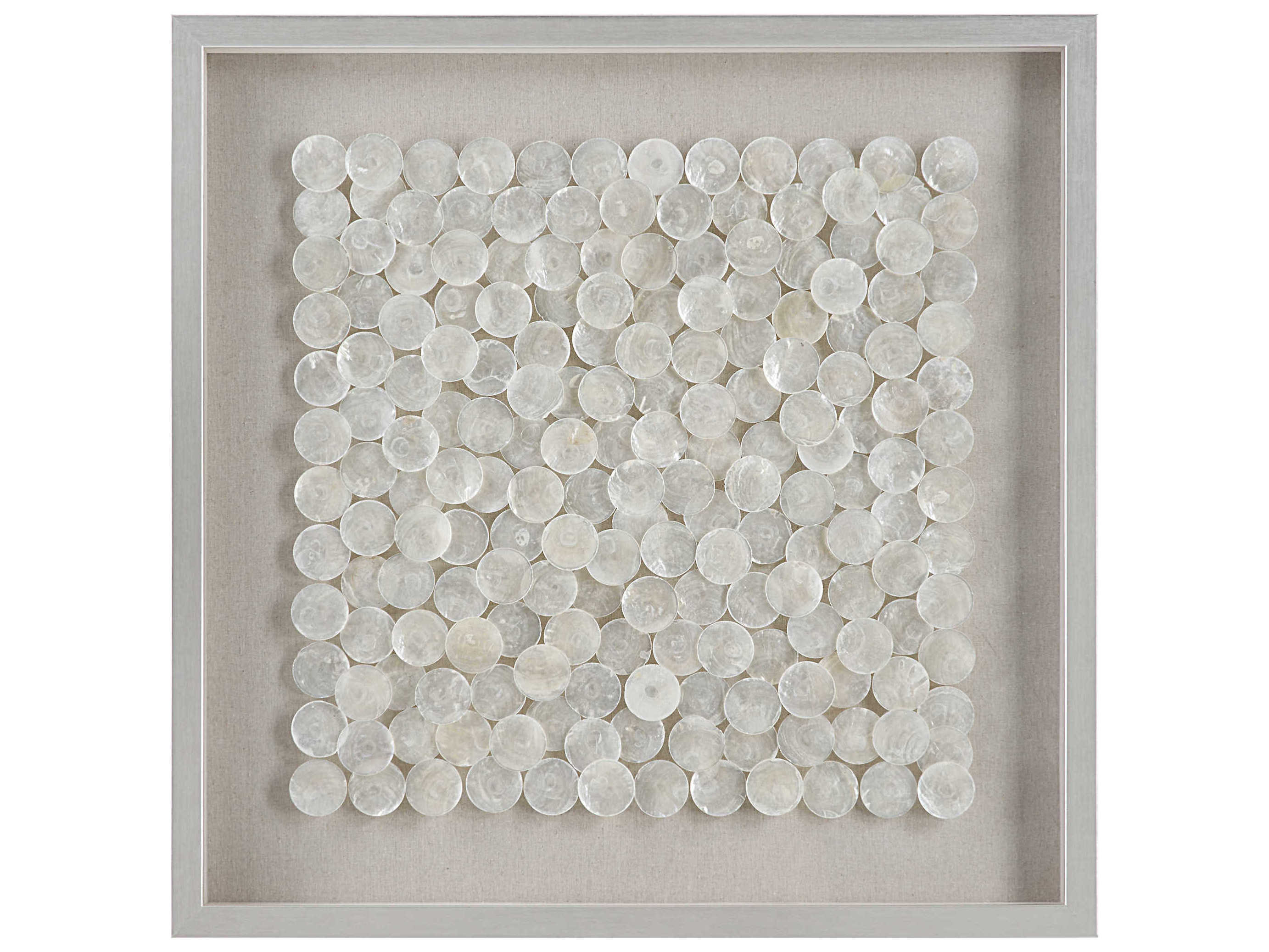 Uttermost Roxas Capiz Shells Shimmer / Brushed Silver Shadow Box