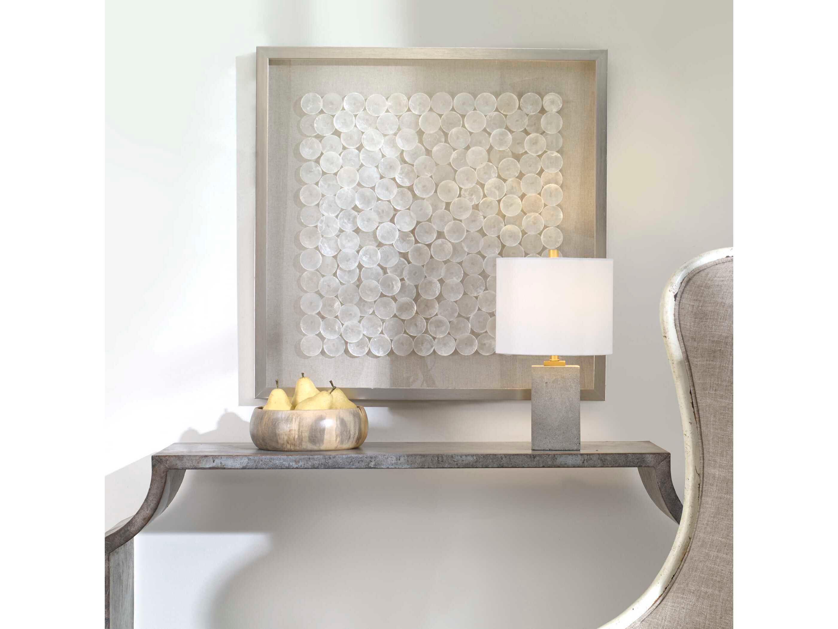 Uttermost Roxas Capiz Shells Shimmer / Brushed Silver Shadow Box