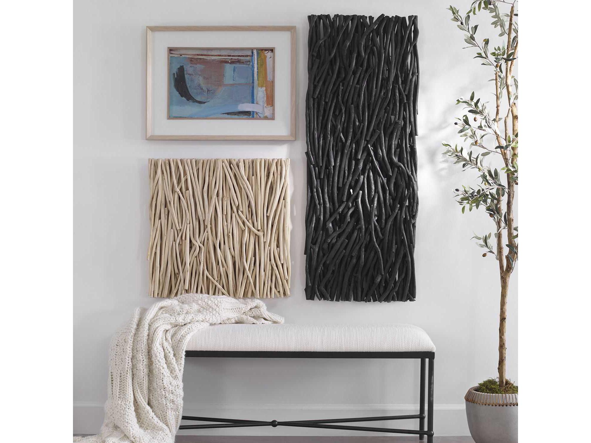 Uttermost Gathered Teak Bleached Wood Wall Art