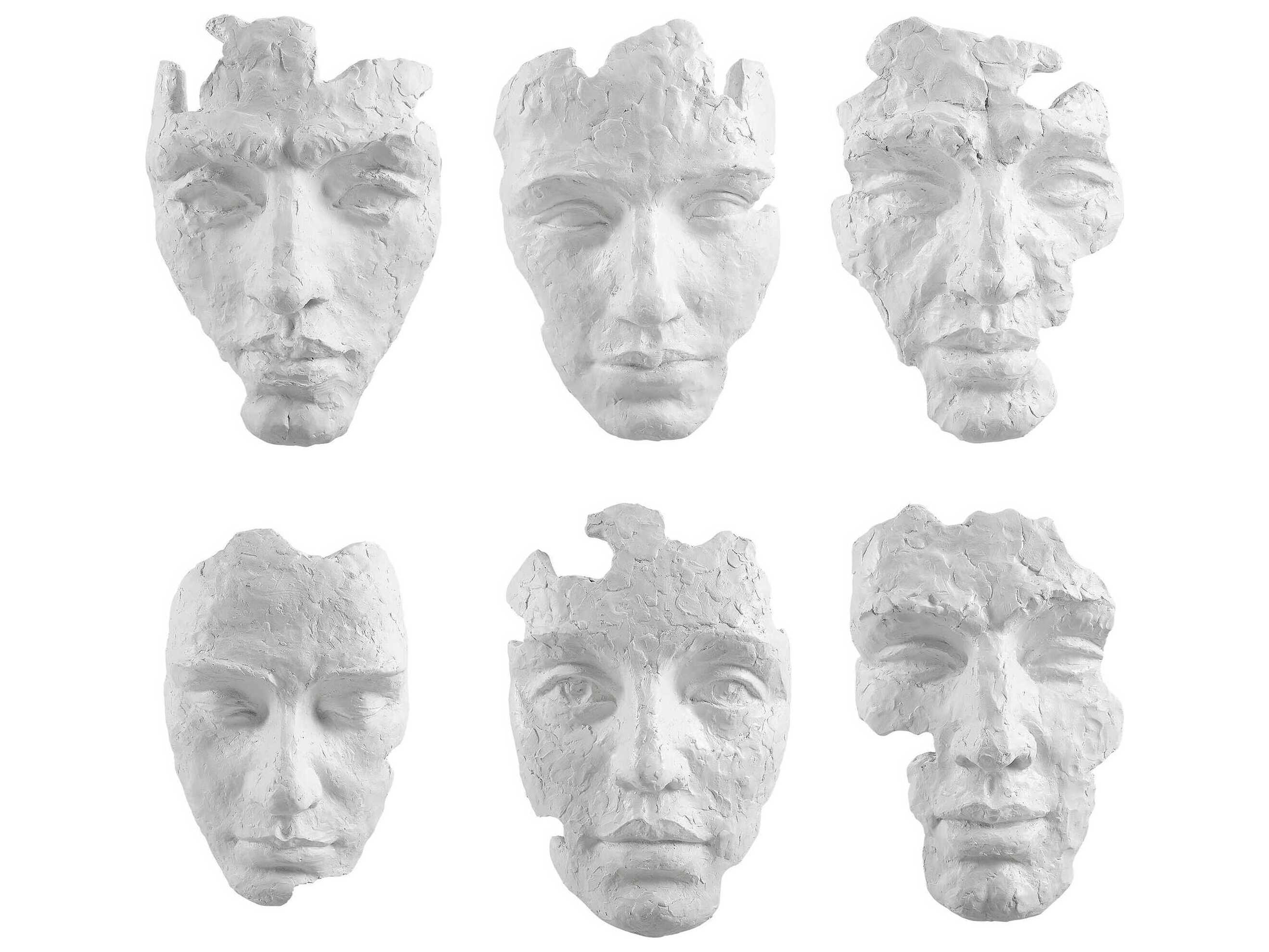Uttermost Self-Portrait White Mask Wall Decor Set of 6