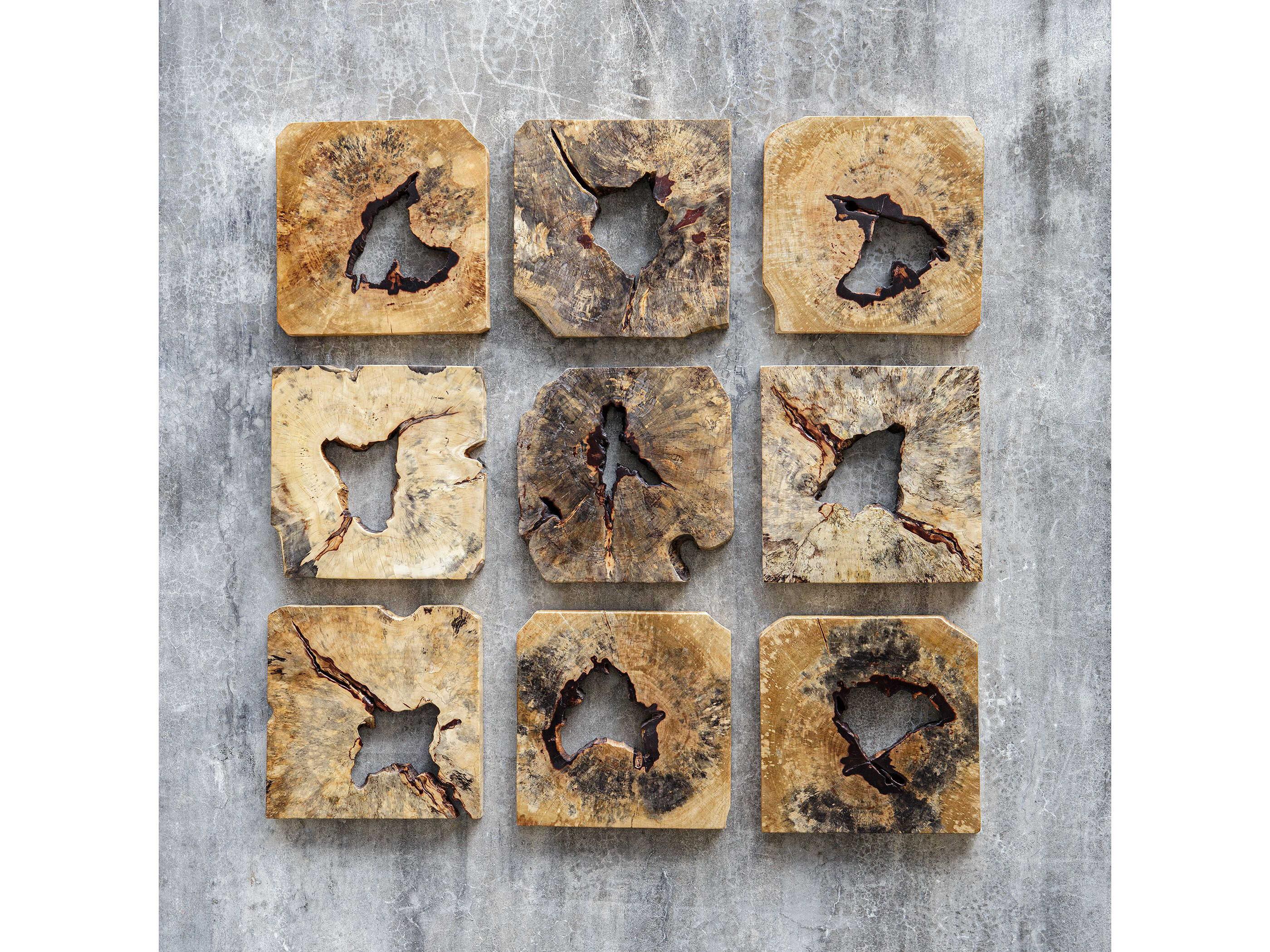 Uttermost Bahati Wood Wall Art Set of 9