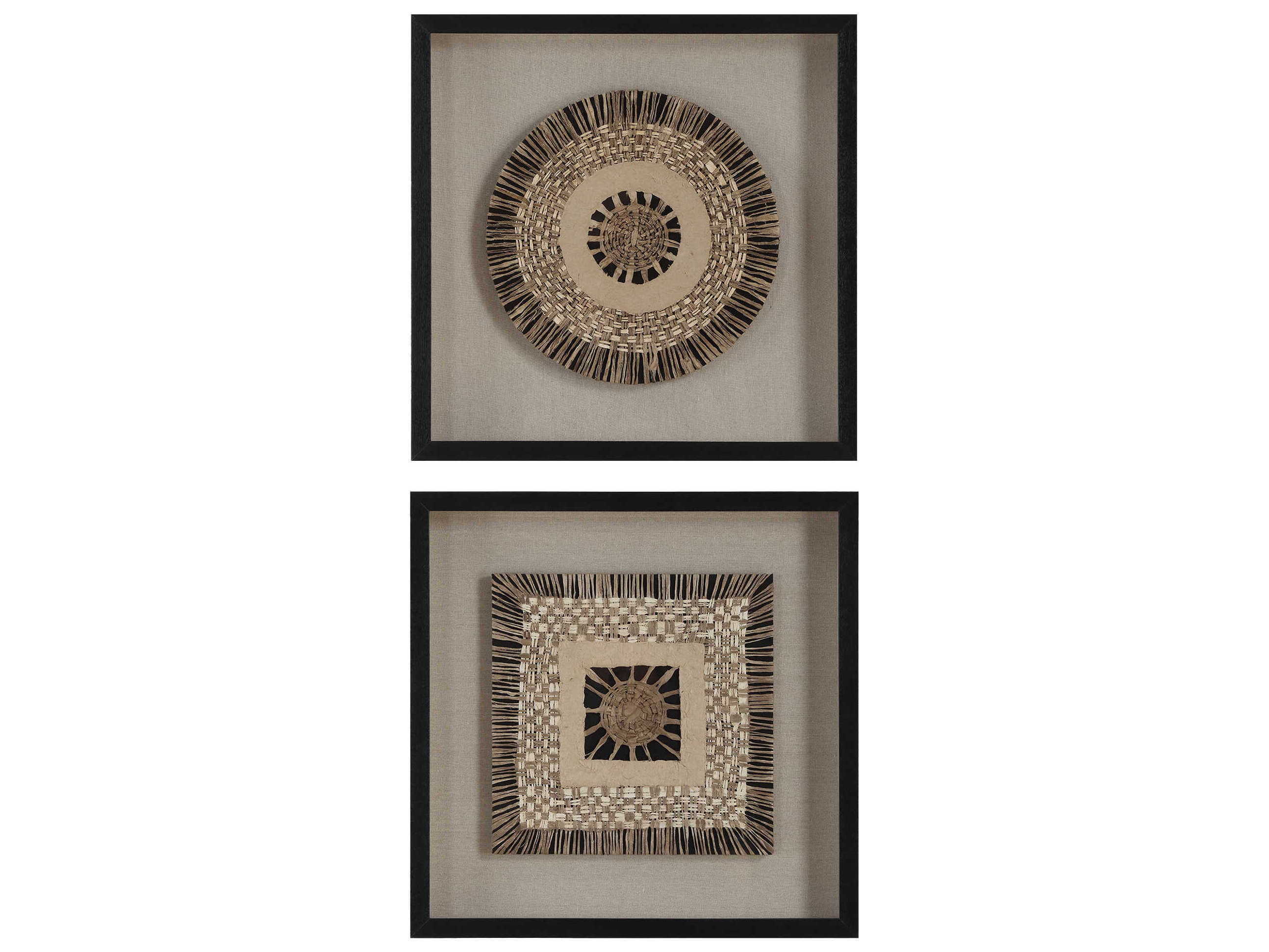 Uttermost Intertwine Knit Paper Shadow Box Set of 2