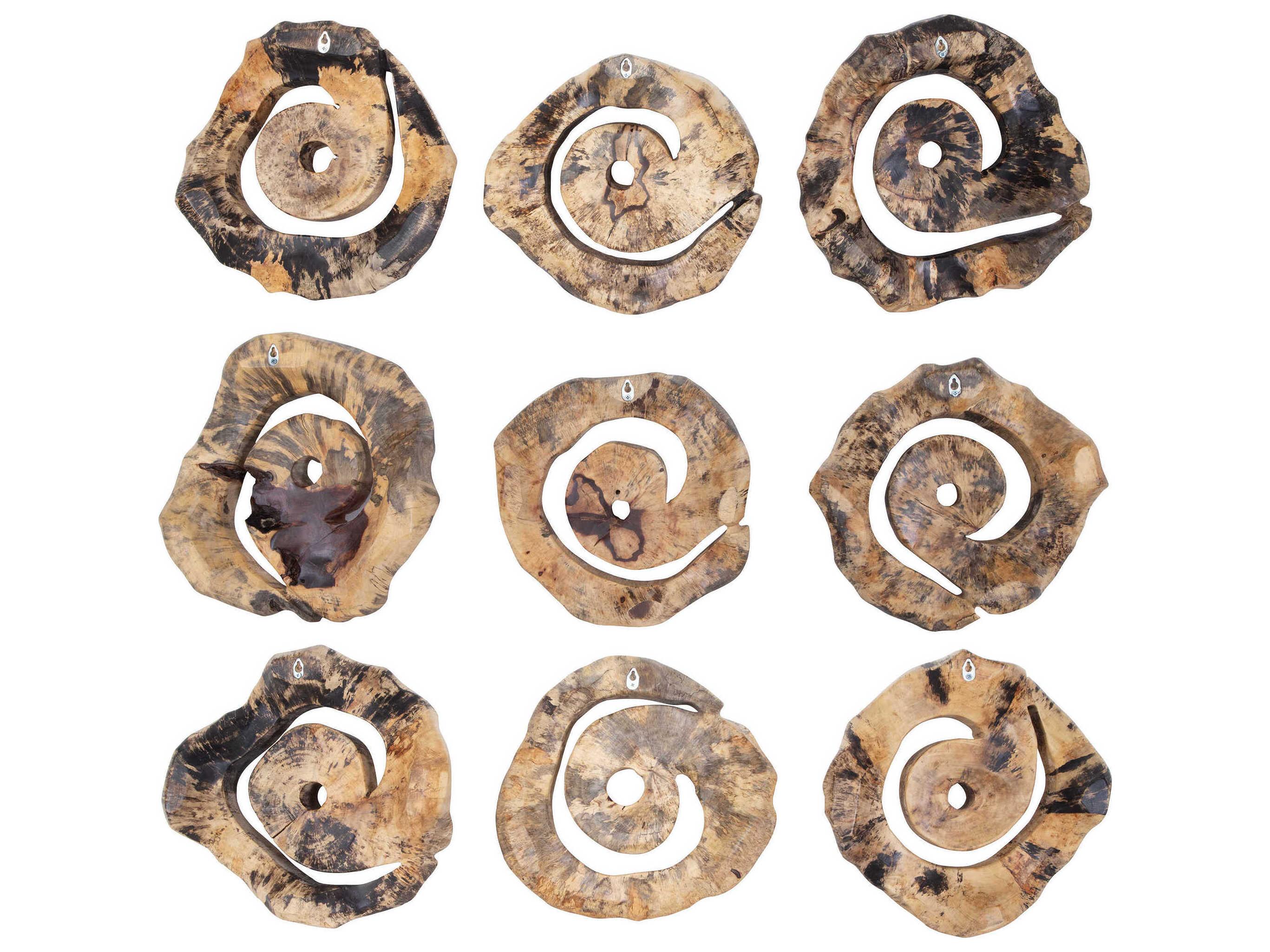 Uttermost Corkscrew Wood Wall Decor Set of 9