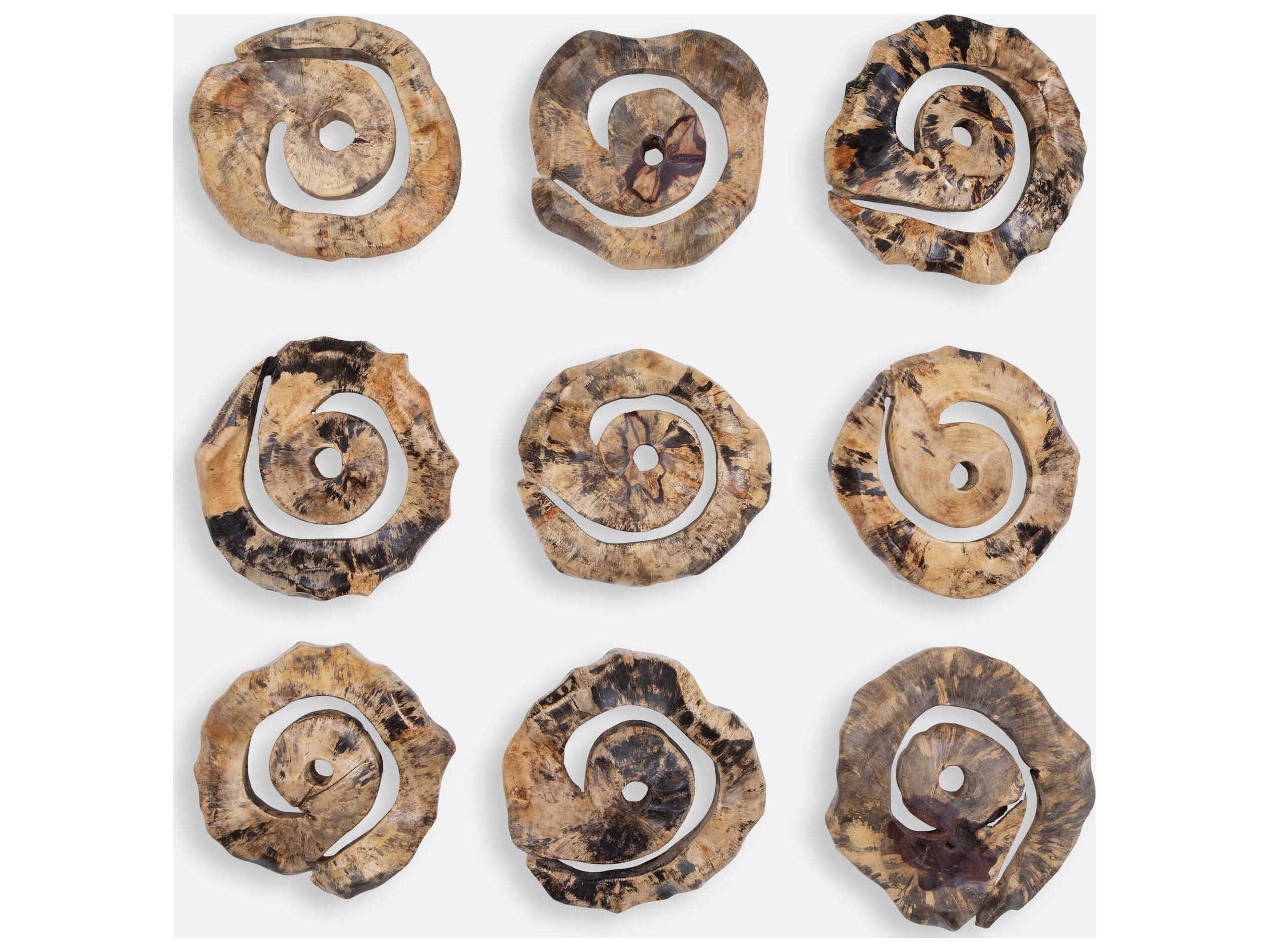 Uttermost Corkscrew Wood Wall Decor Set of 9
