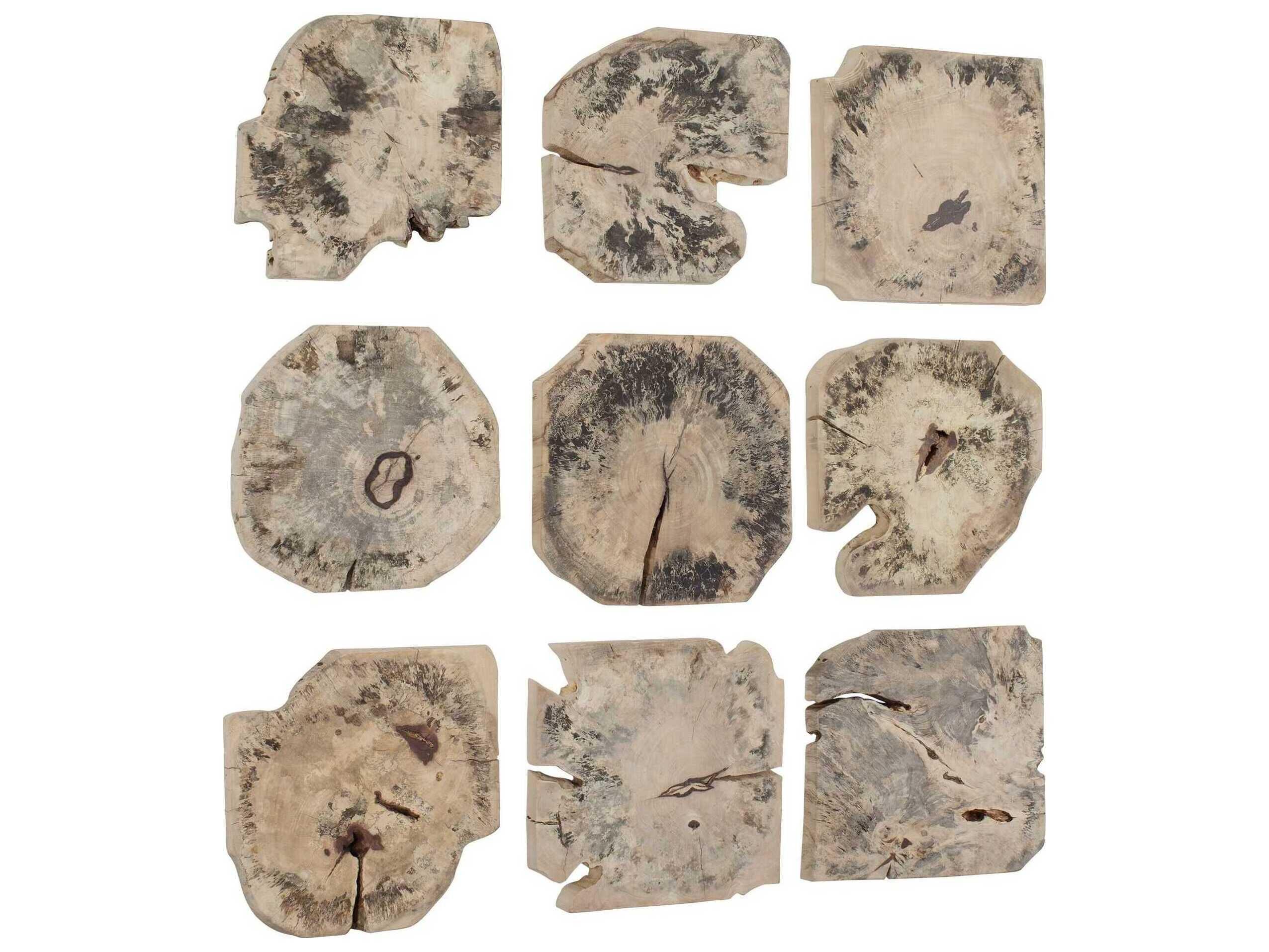 Uttermost Bahati Wood Bleached Wall Decor Set of 9