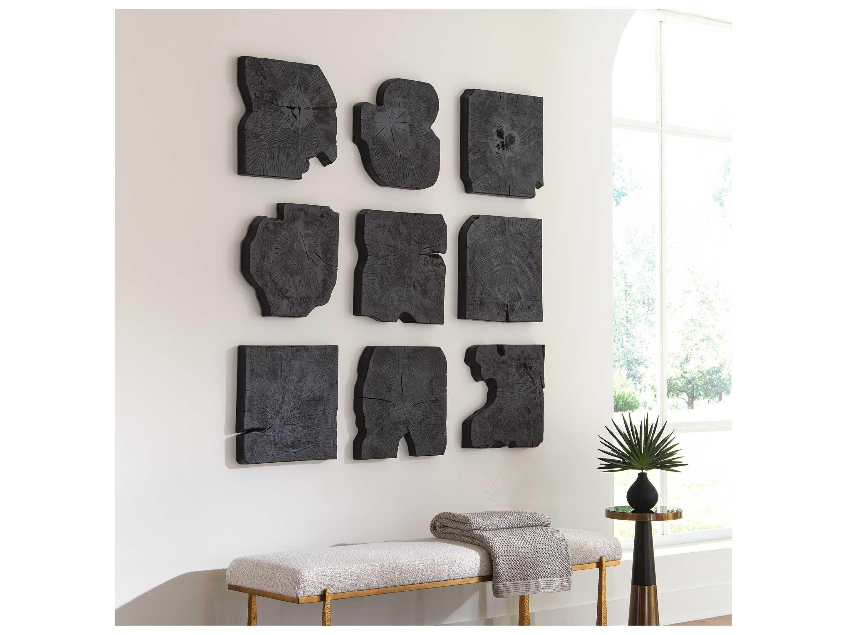 Uttermost Bahati Black Wood Wall Decor Set of 9