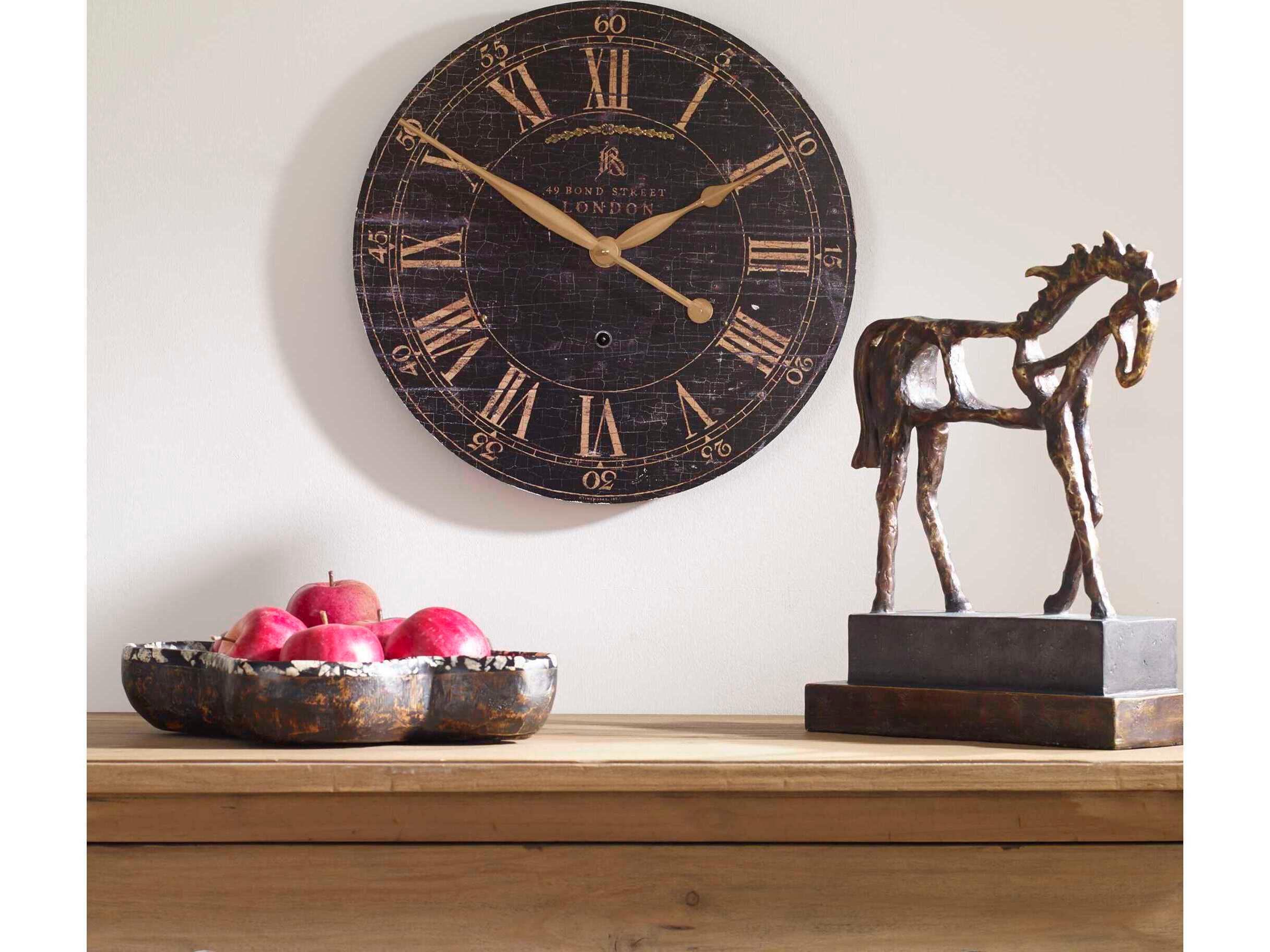 Uttermost Bond Street 18" Black Wall Clock