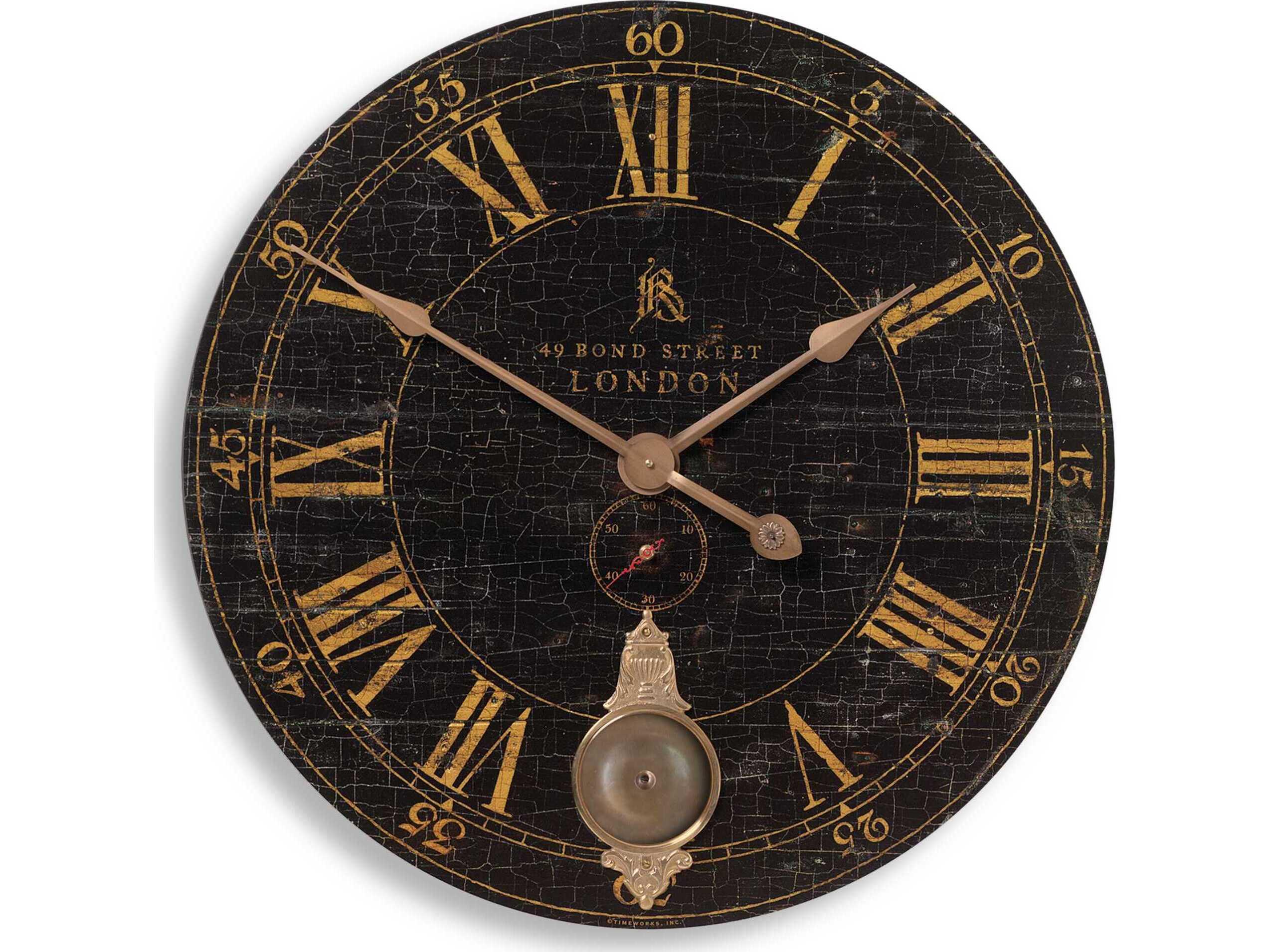 Uttermost Bond Street 30" Black Wall Clock