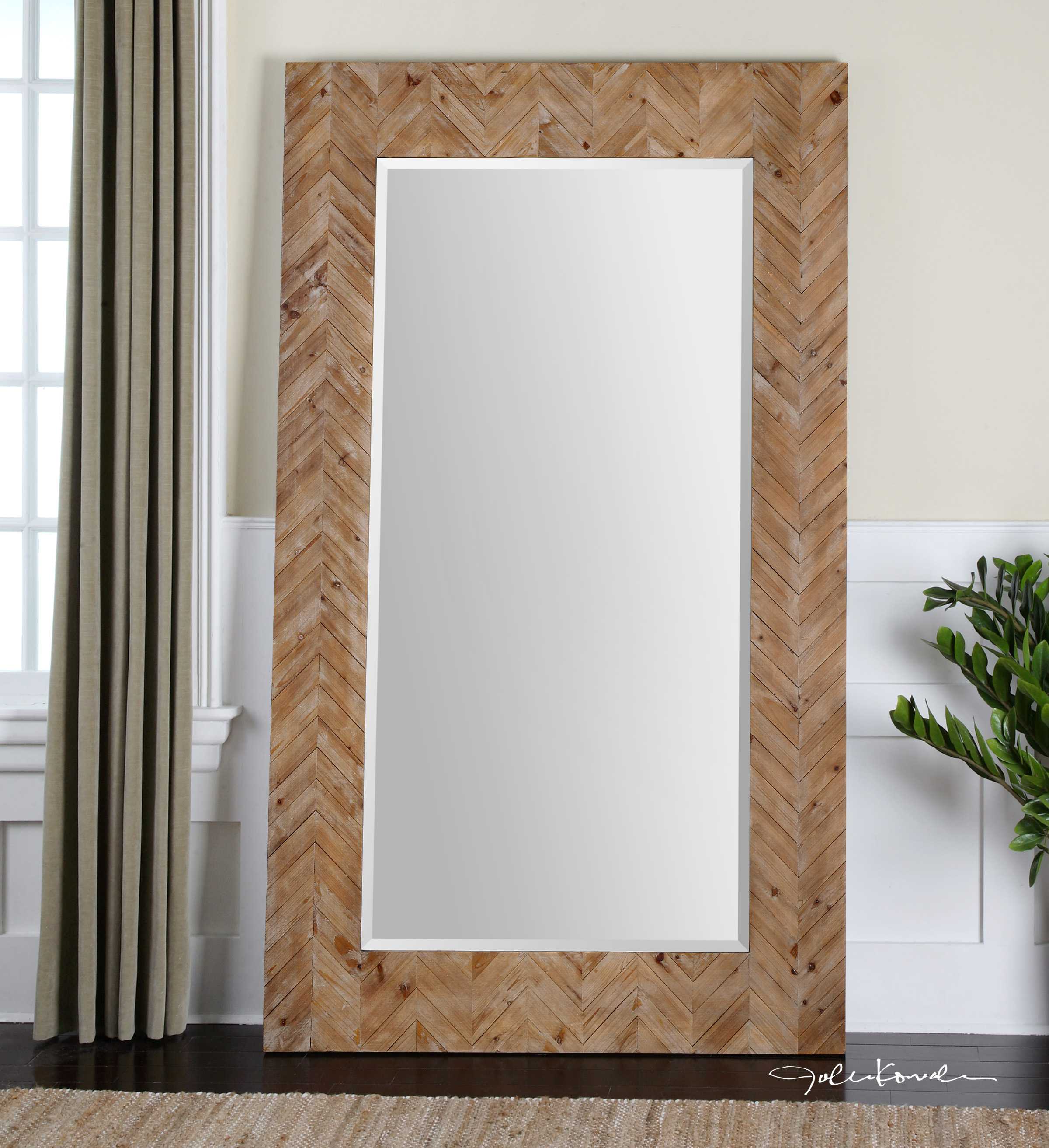 Uttermost Demetria Oversized Wooden Floor Mirror