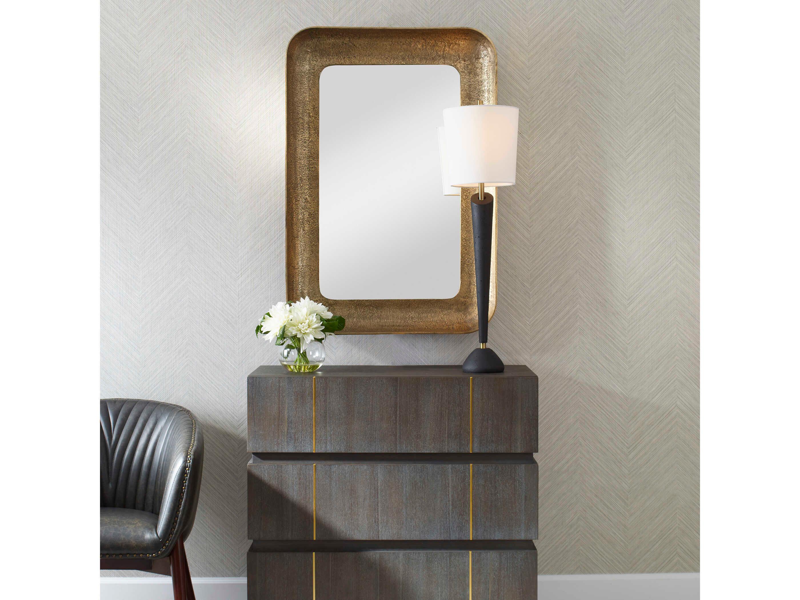 Uttermost Alvaro Antique Brass Rectangular Wall Mirror