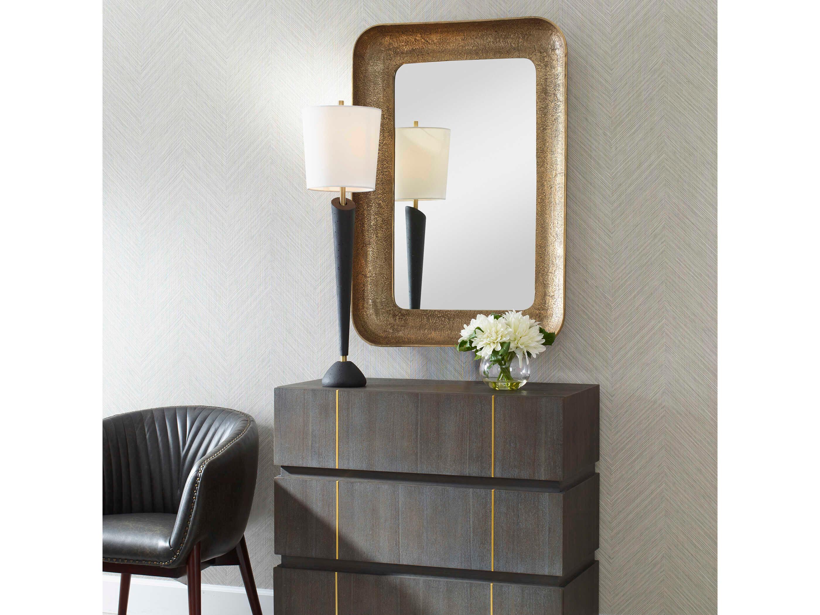 Uttermost Alvaro Antique Brass Rectangular Wall Mirror