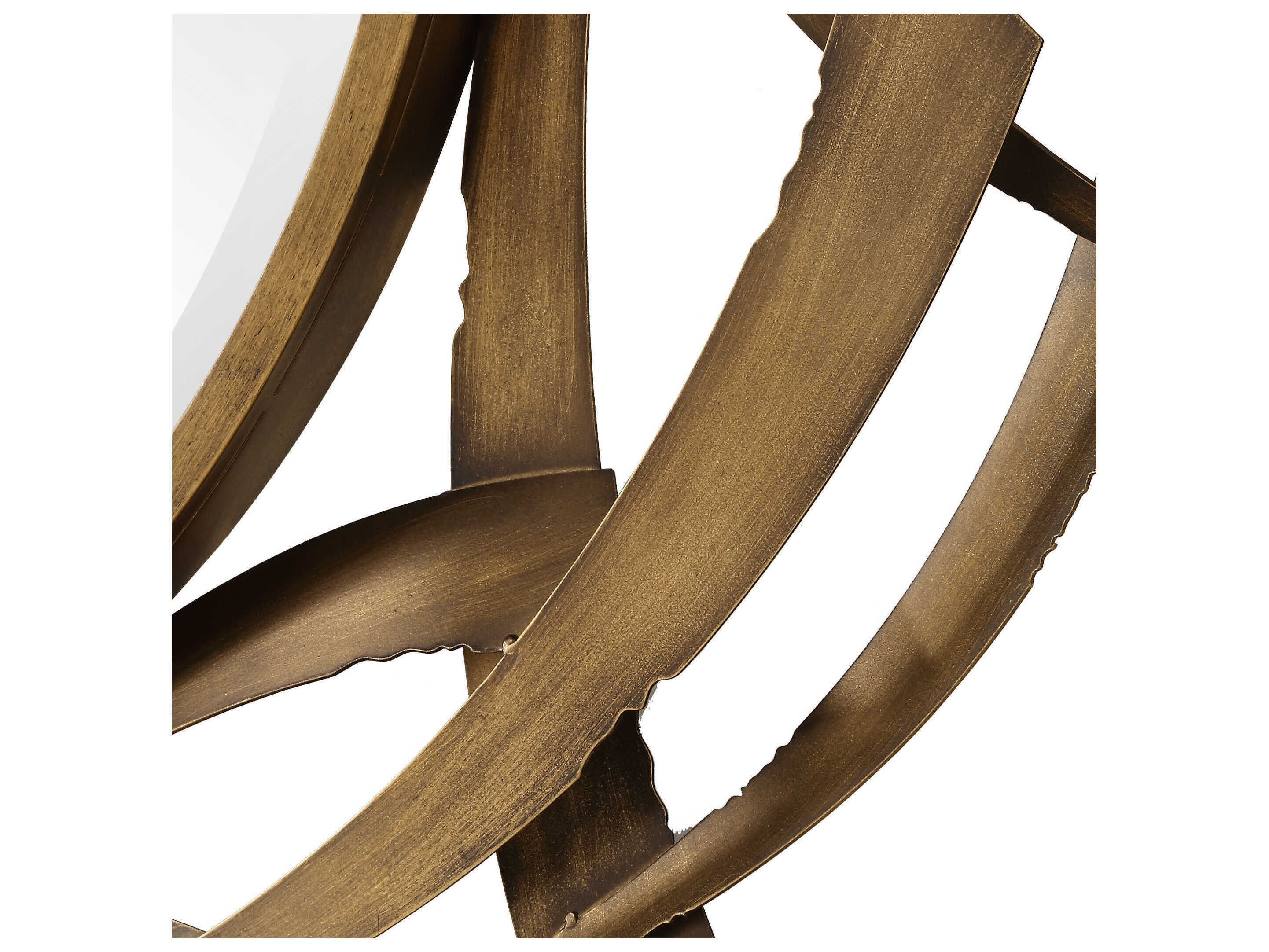 Uttermost Cutting Edge Antiqued Golden Bronze Round Wall Mirror